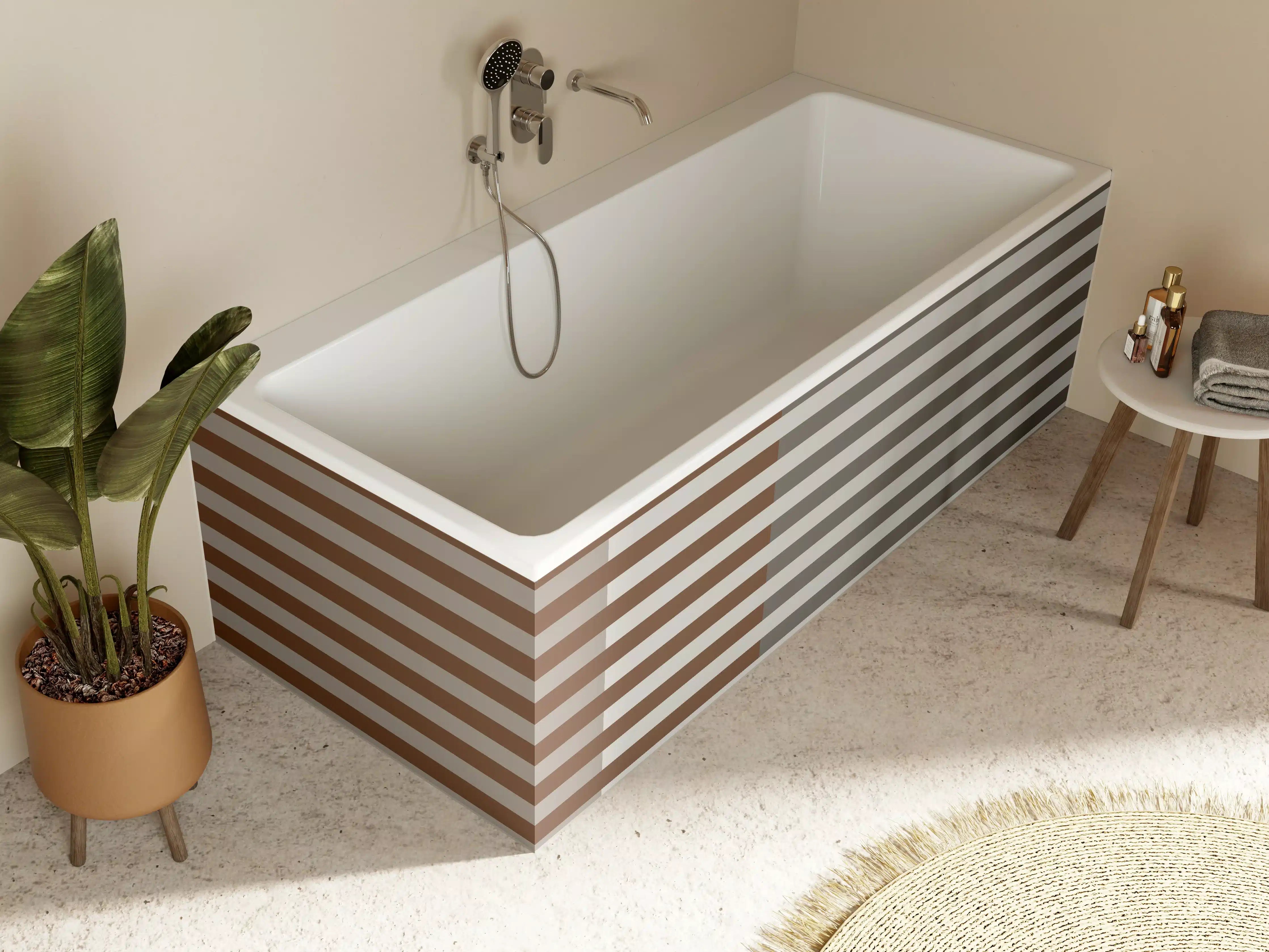 Badewannen-Rückwand - The Nudes - Multy Stripes - Ash