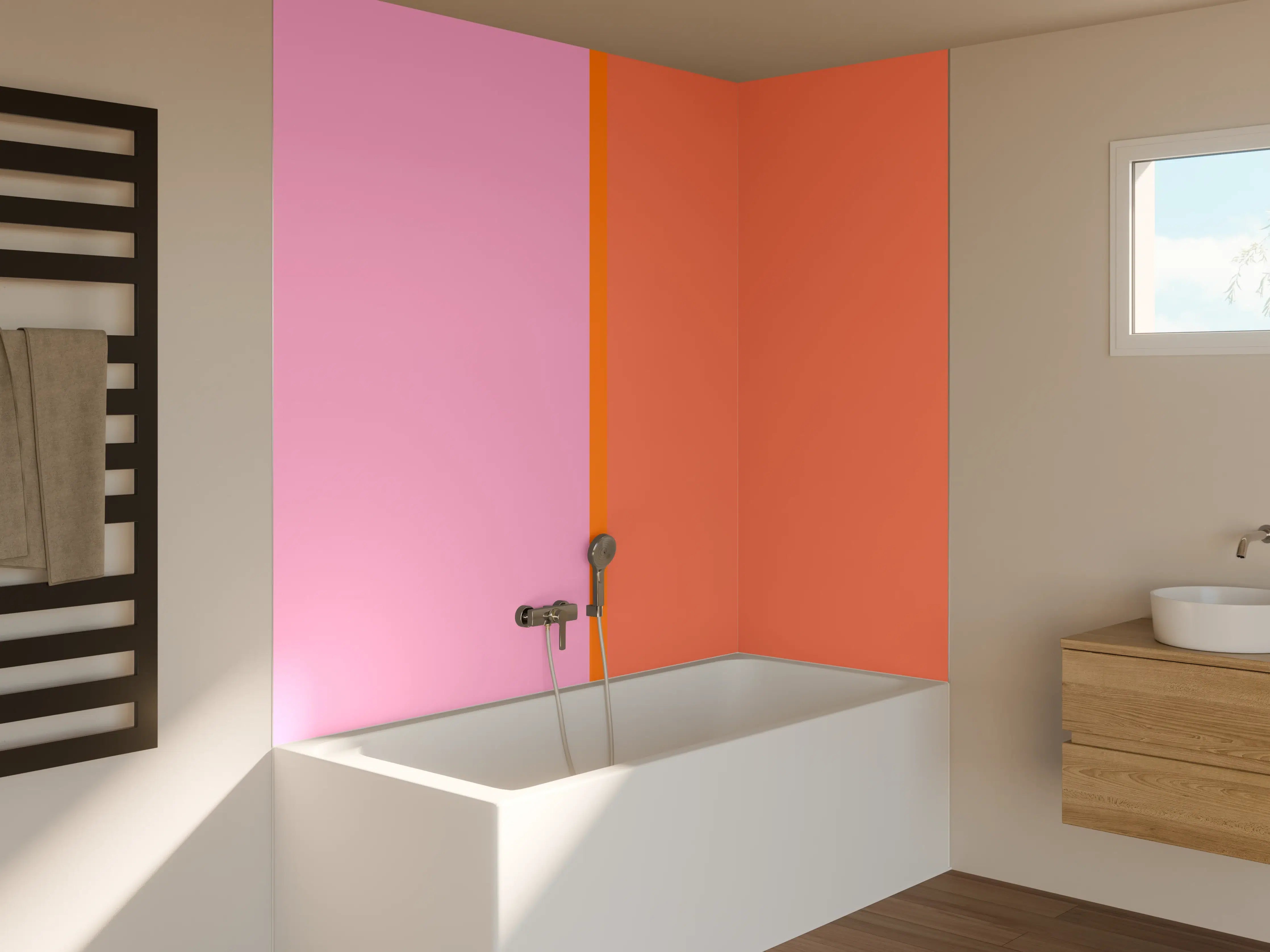 Badewannen-Rückwand - The Oranges - Easy Vertical - Coral