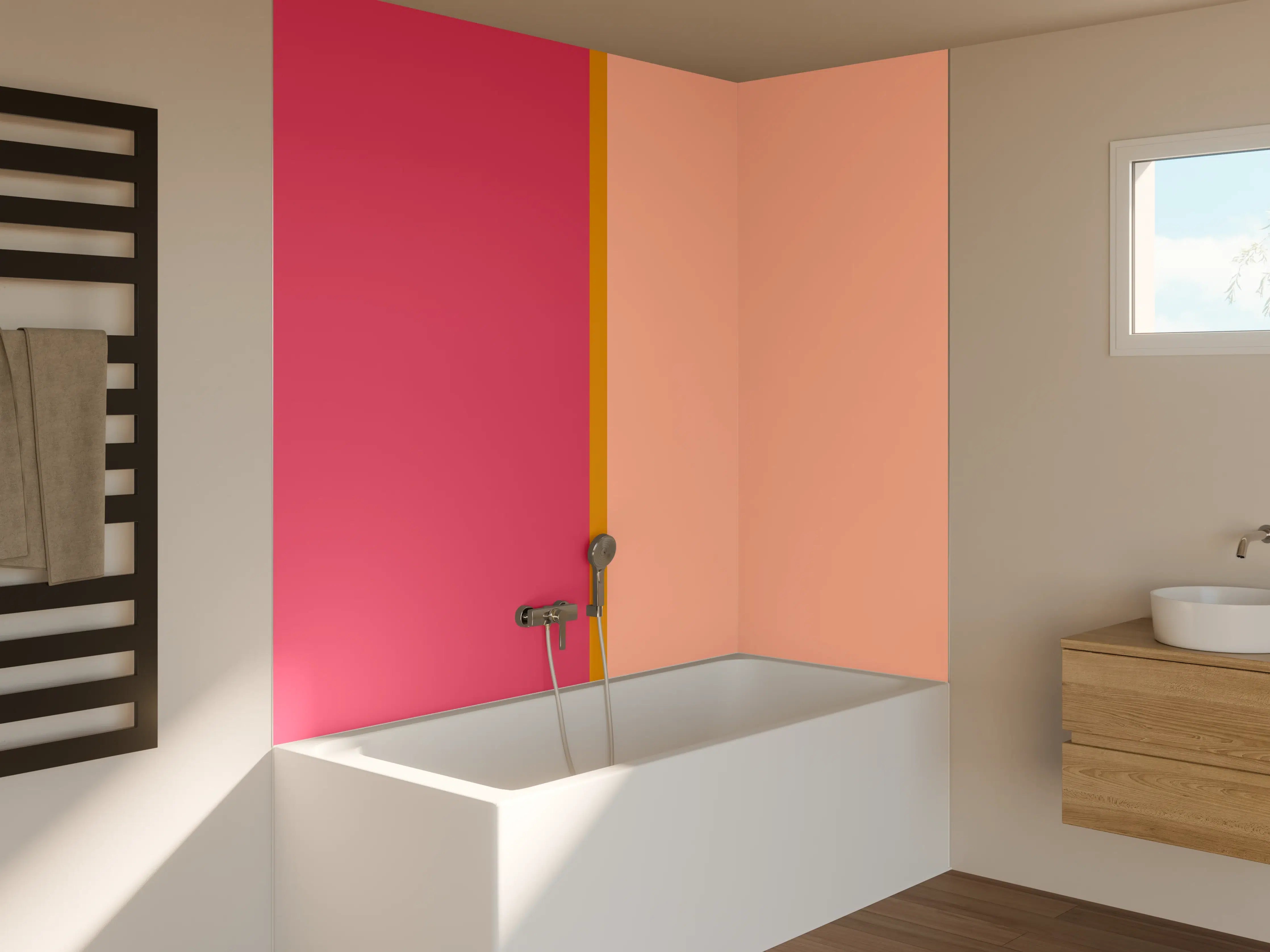 Badewannen-Rückwand - The Oranges - Easy Vertical - Cotton Candy