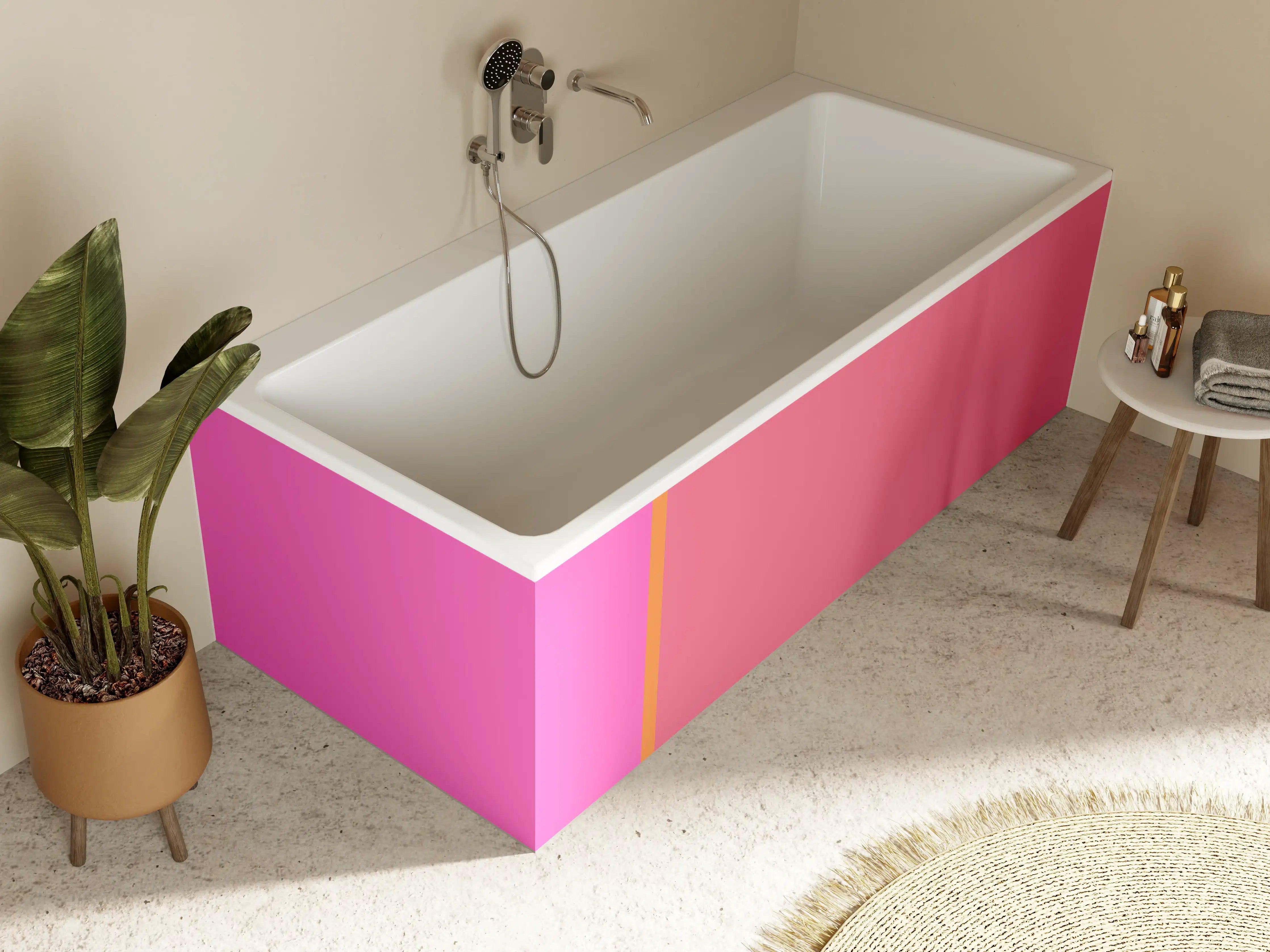 Badewannen-Rückwand - The Oranges - Easy Vertical - Fuchsia