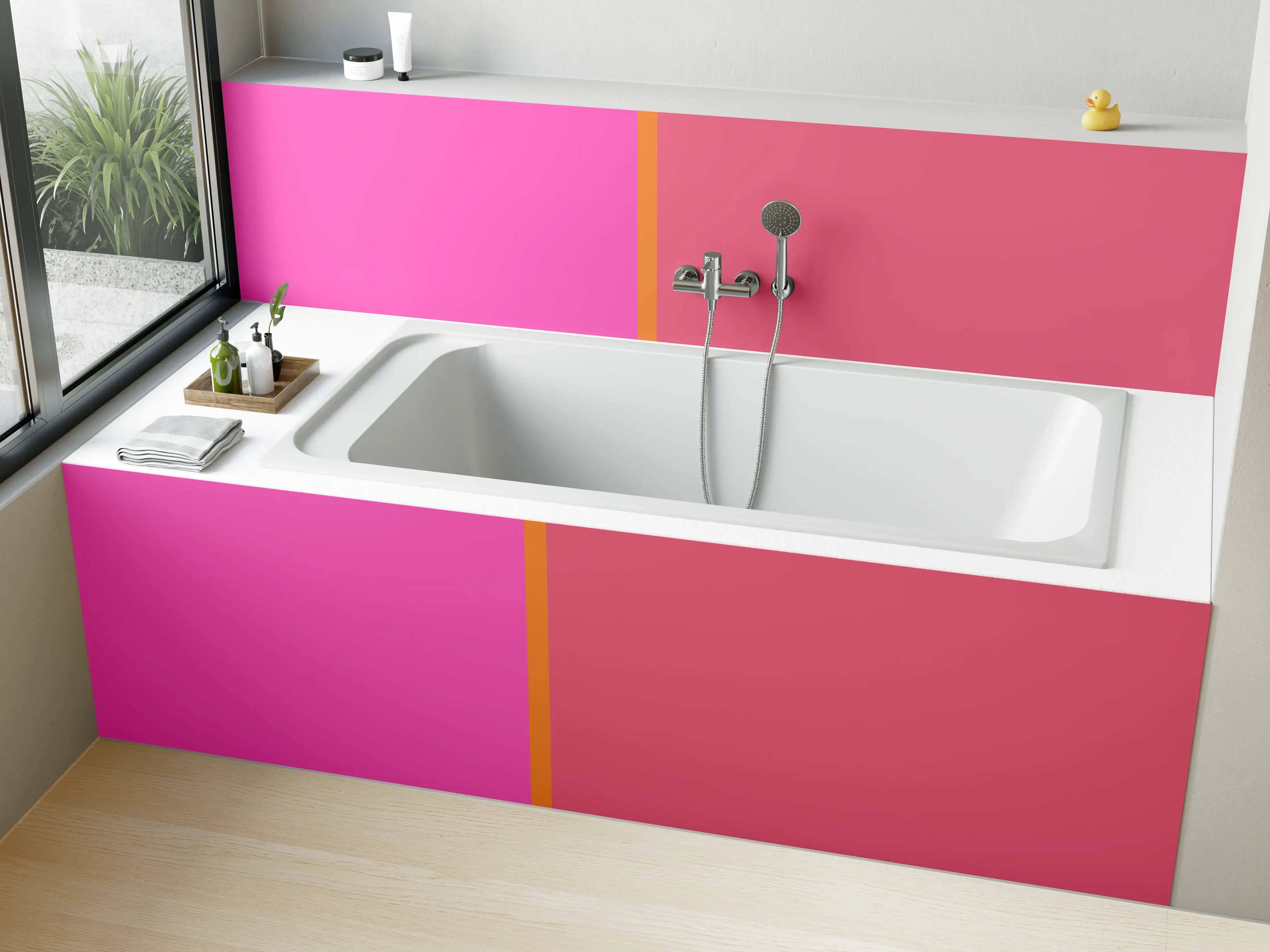 Badewannen-Rückwand - The Oranges - Easy Vertical - Fuchsia