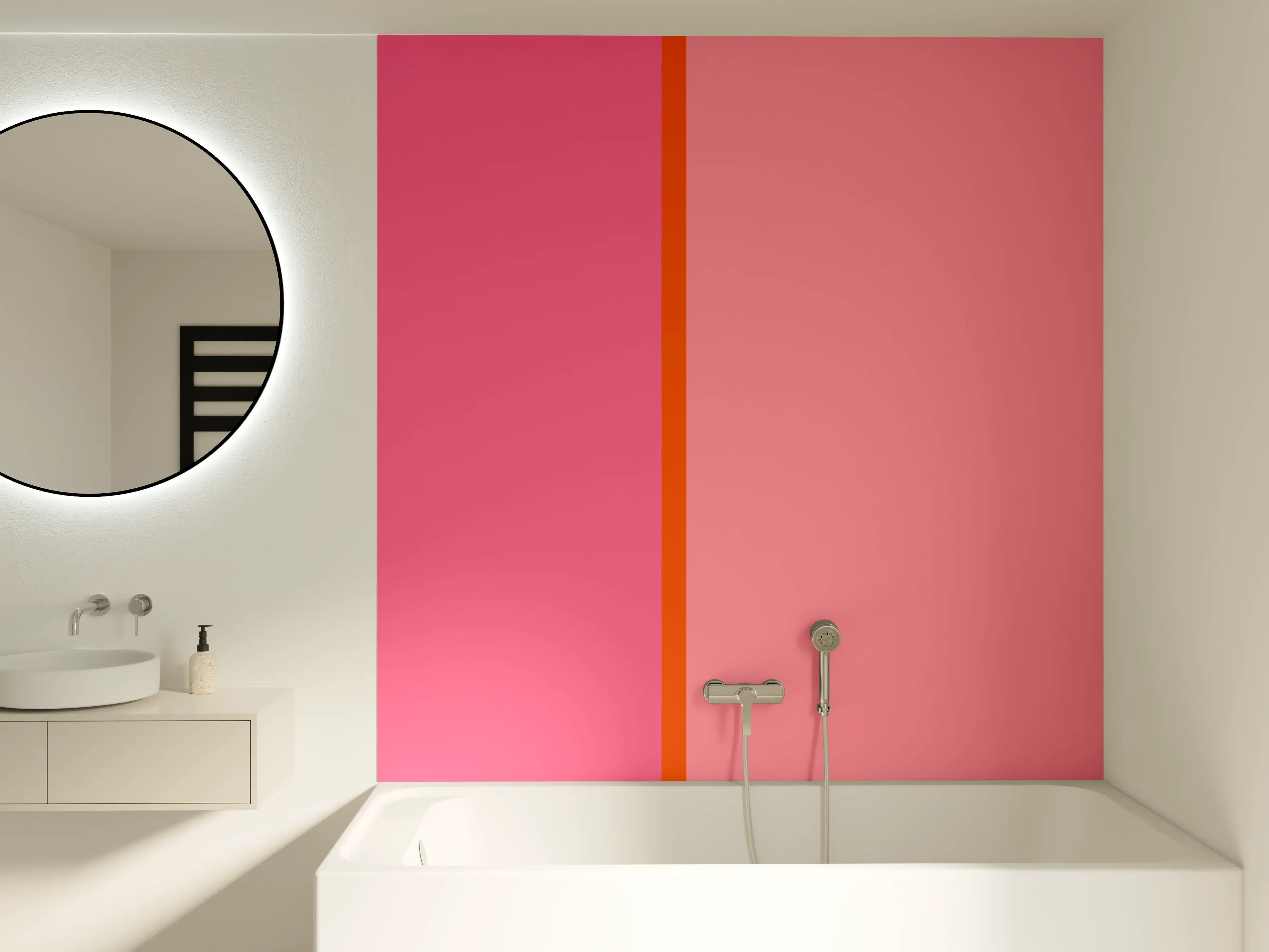 Badewannen-Rückwand - The Oranges - Easy Vertical - Raspberry