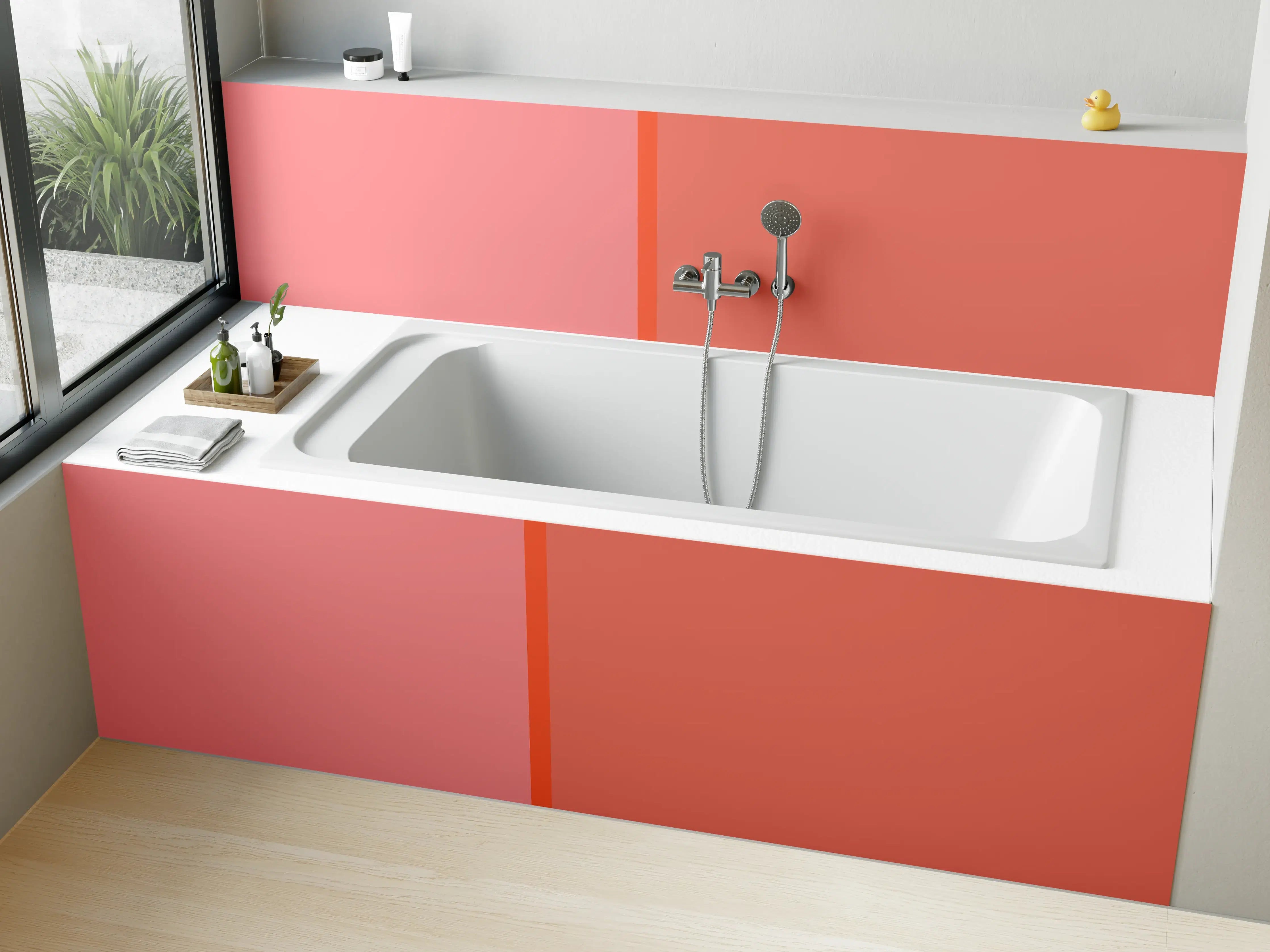 Badewannen-Rückwand - The Oranges - Easy Vertical - Salmon