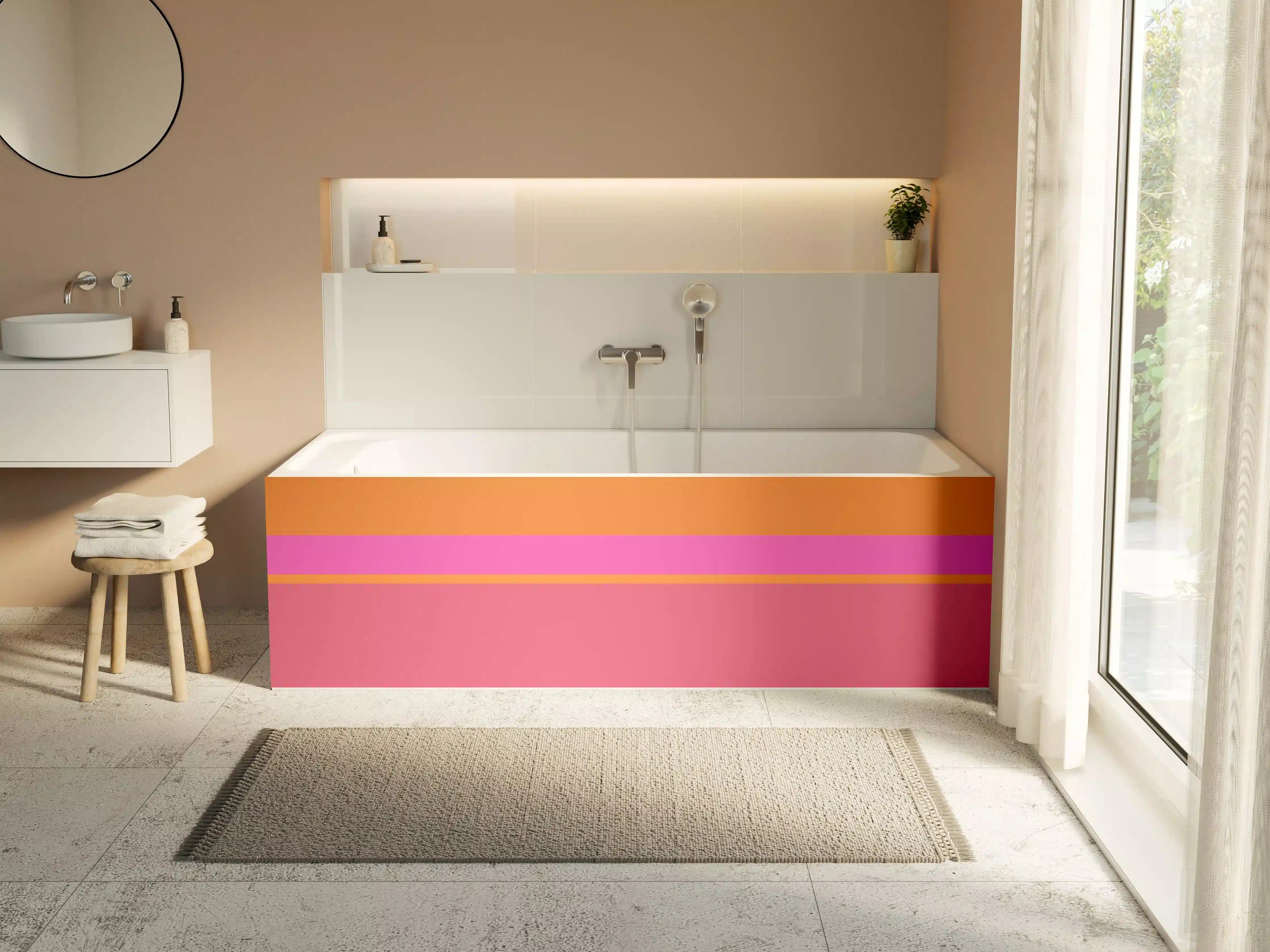 Badewannen-Rückwand - The Oranges - Horizontal - Fuchsia