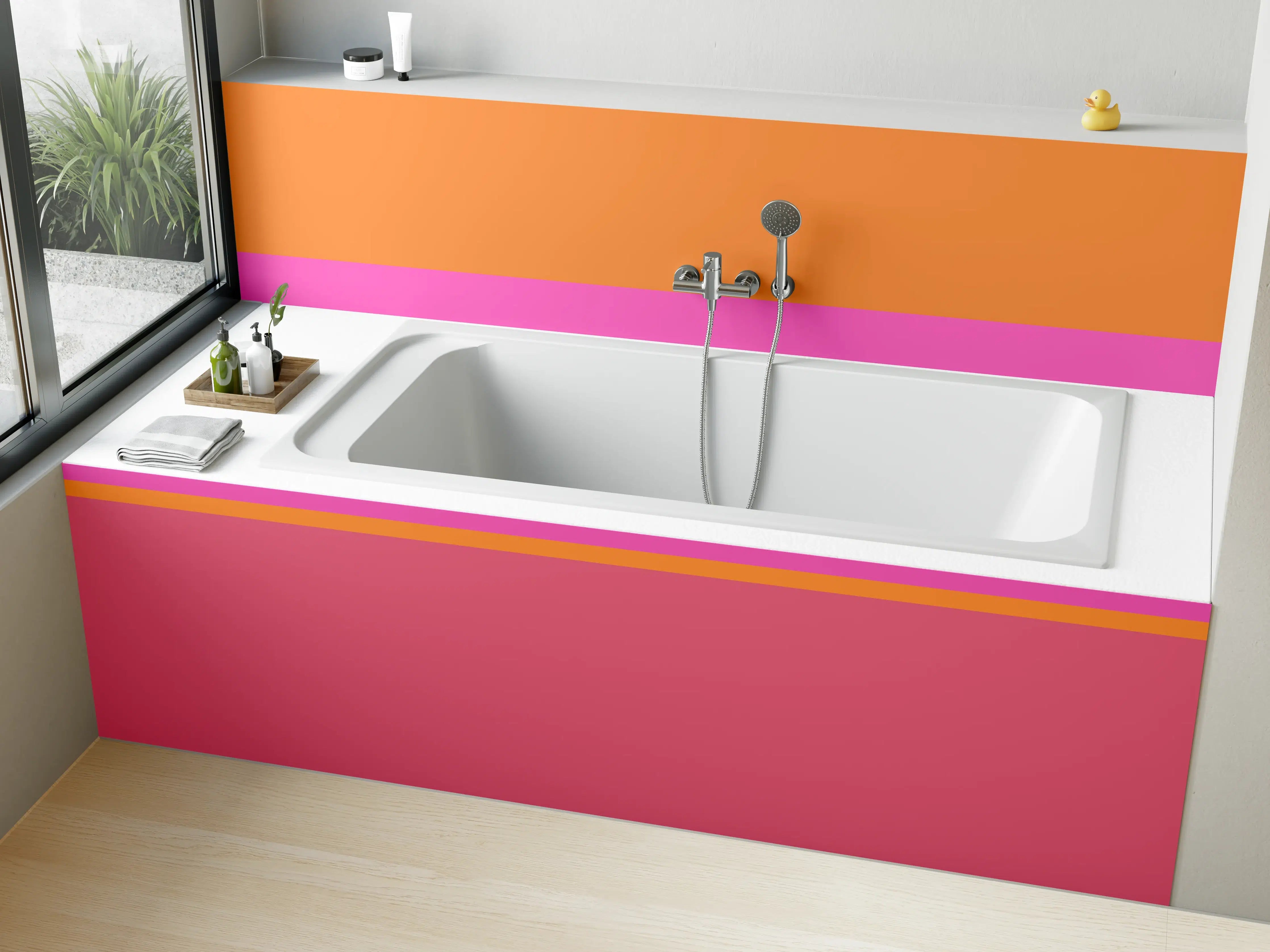 Badewannen-Rückwand - The Oranges - Horizontal - Fuchsia
