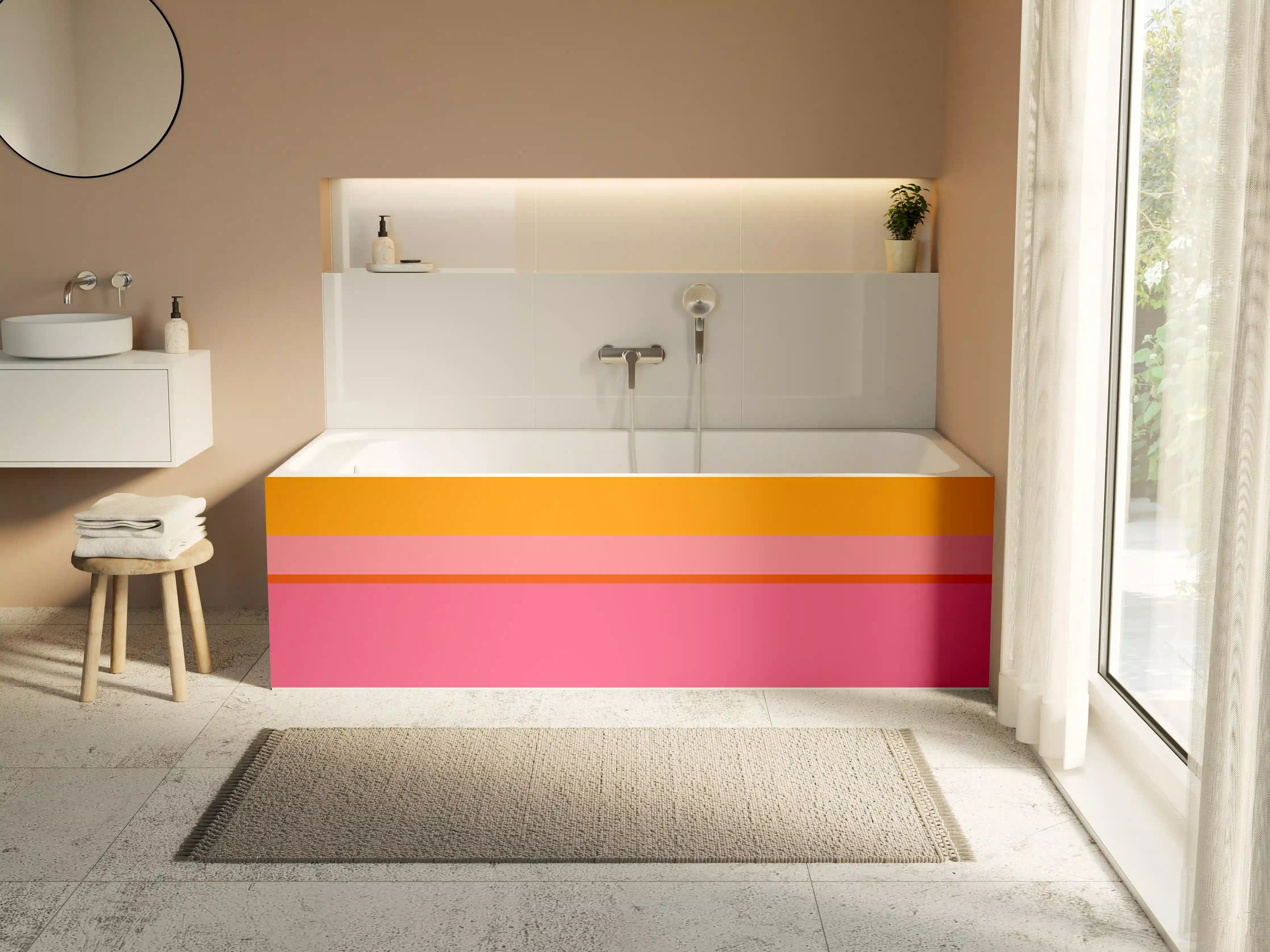Badewannen-Rückwand - The Oranges - Horizontal - Raspberry