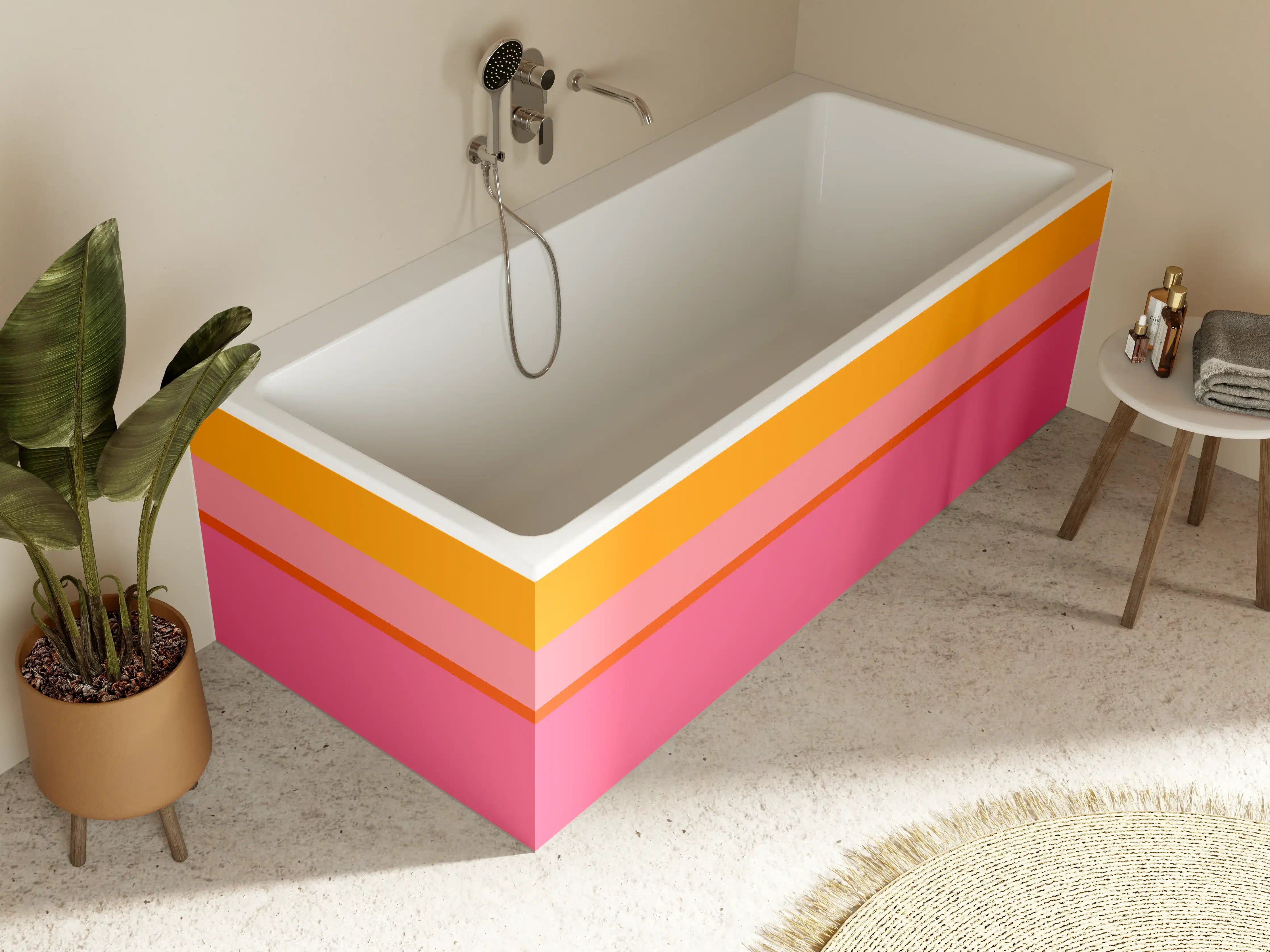Badewannen-Rückwand - The Oranges - Horizontal - Raspberry