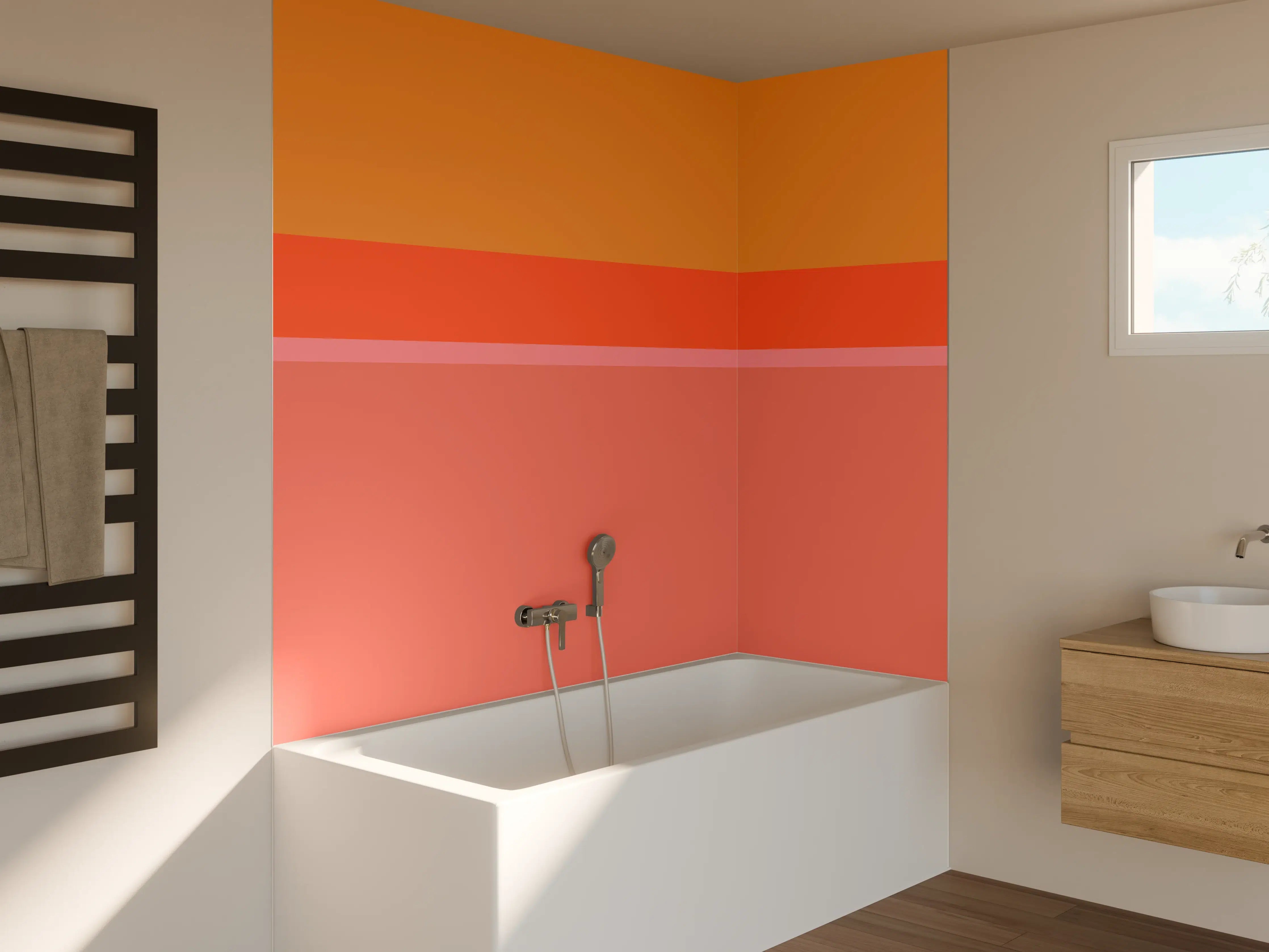 Badewannen-Rückwand - The Oranges - Horizontal - Salmon