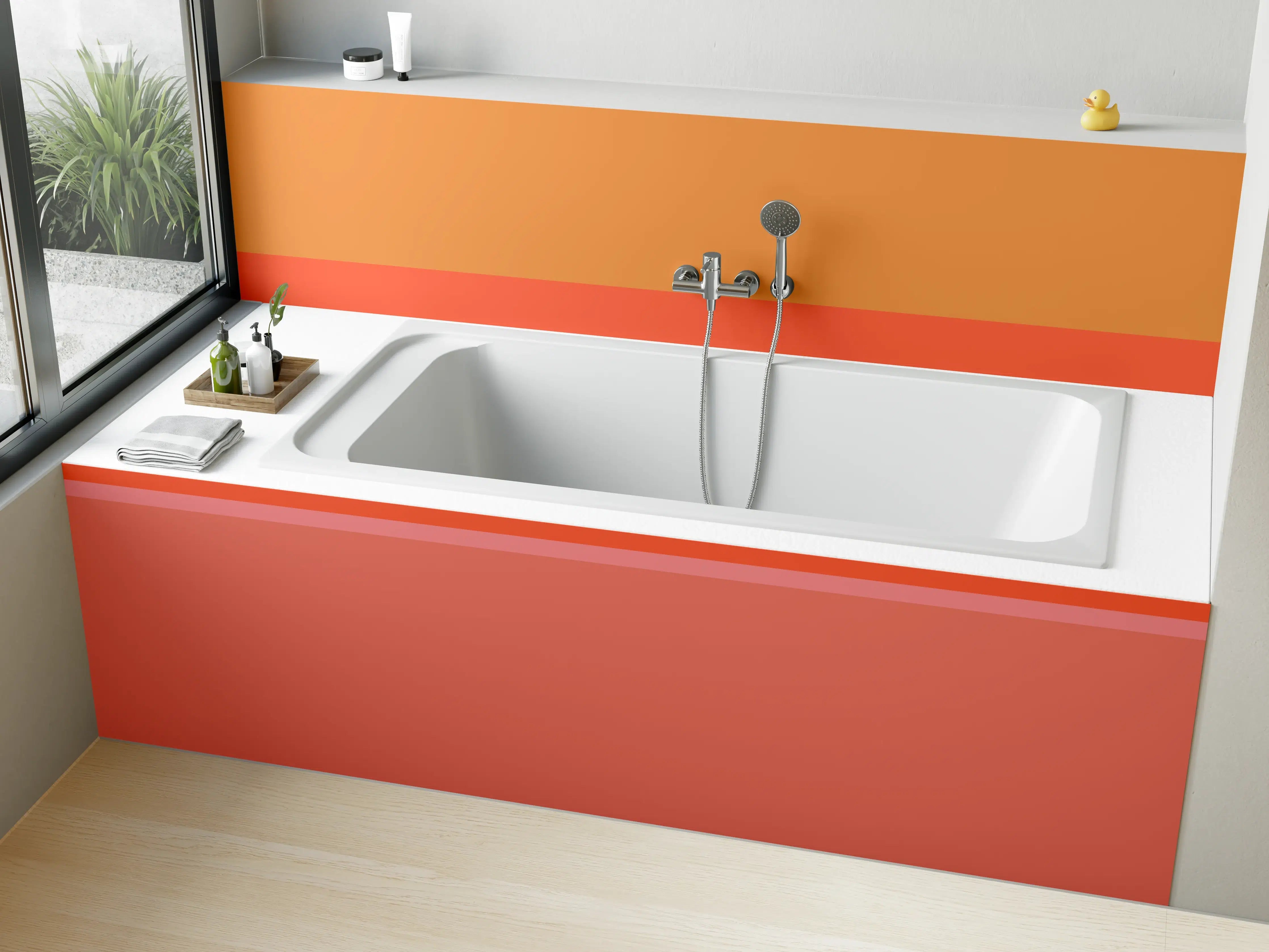 Badewannen-Rückwand - The Oranges - Horizontal - Salmon