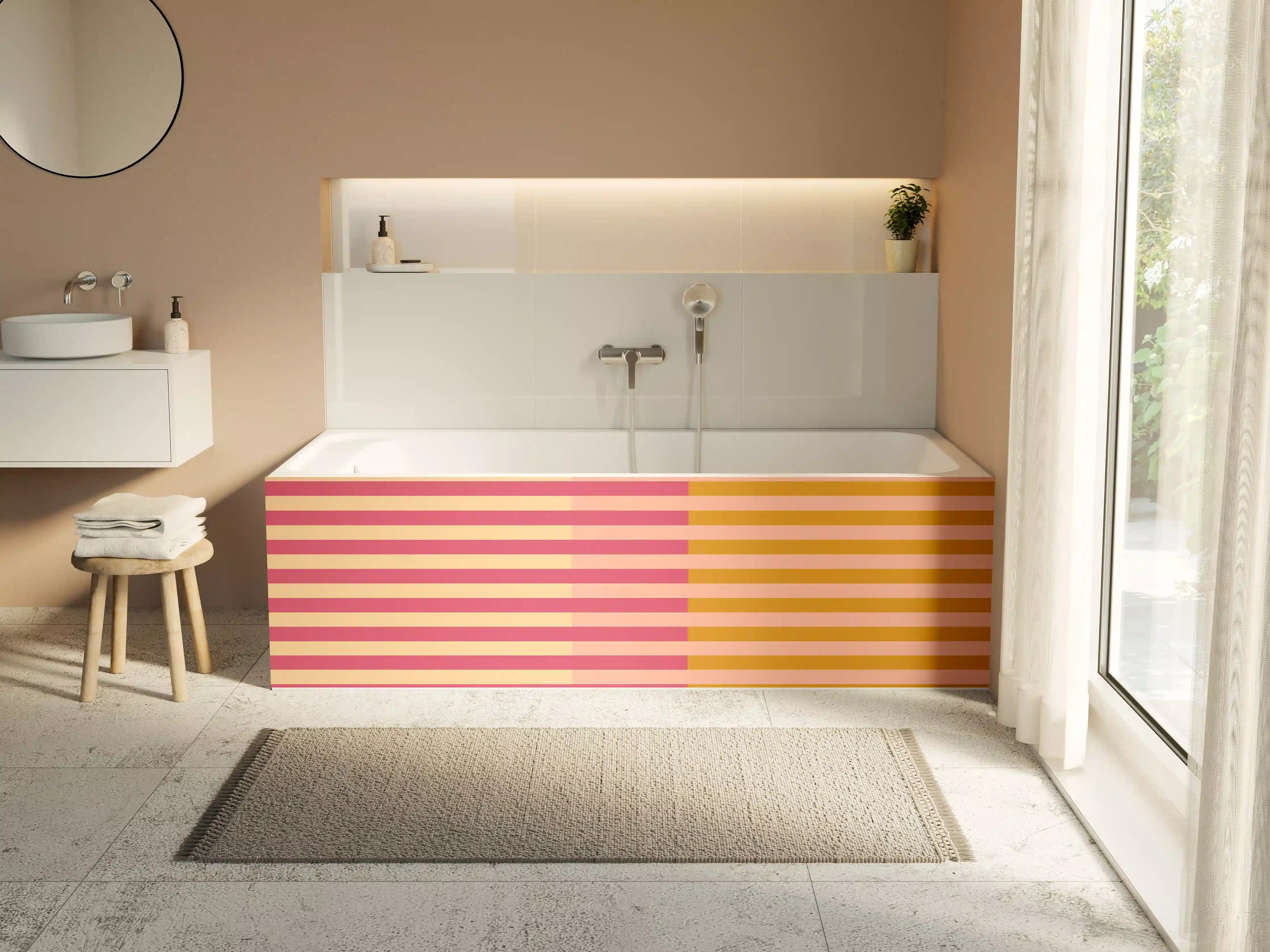 Badewannen-Rückwand - The Oranges - Multy Stripes - Cotton Candy