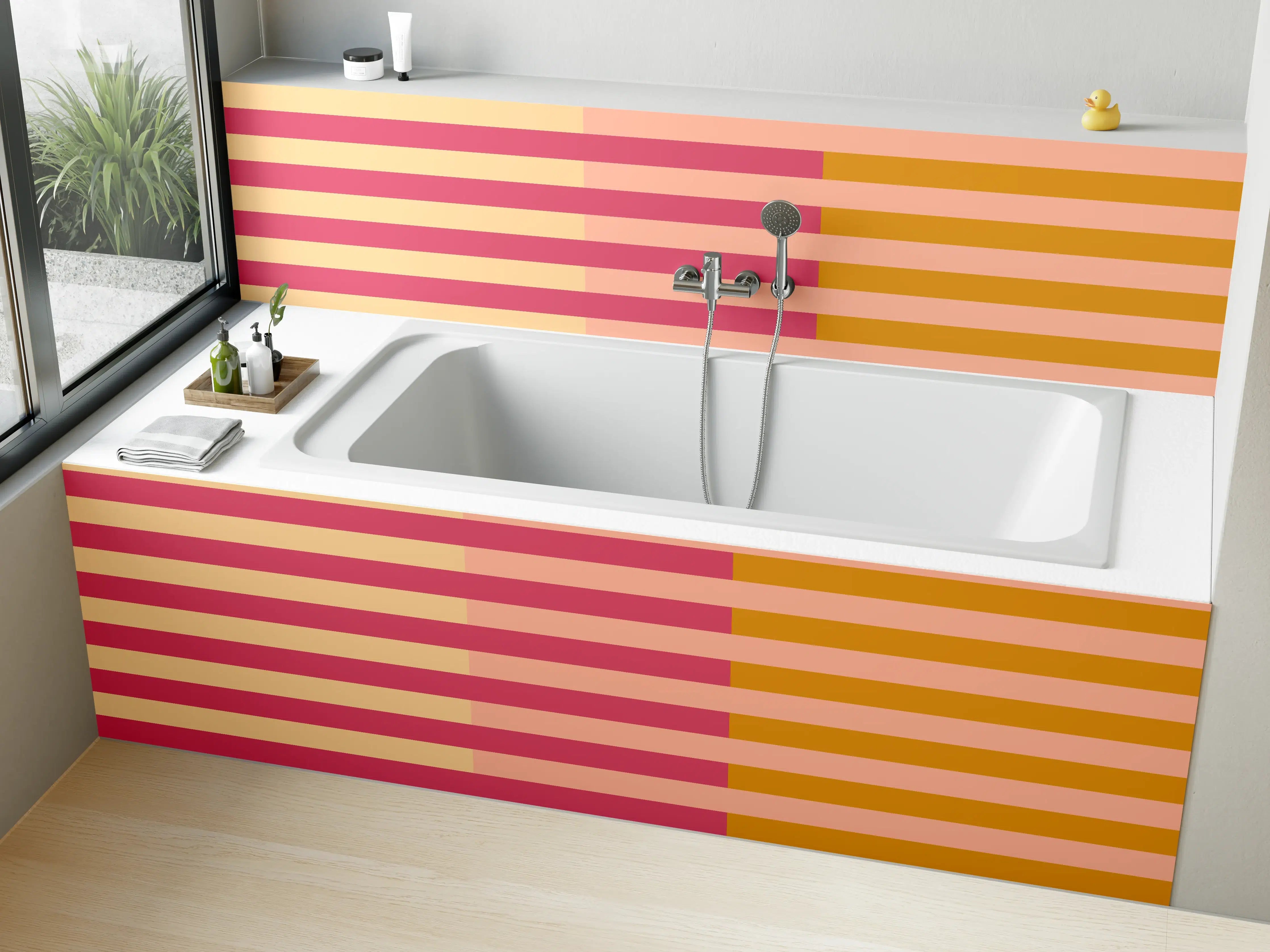 Badewannen-Rückwand - The Oranges - Multy Stripes - Cotton Candy