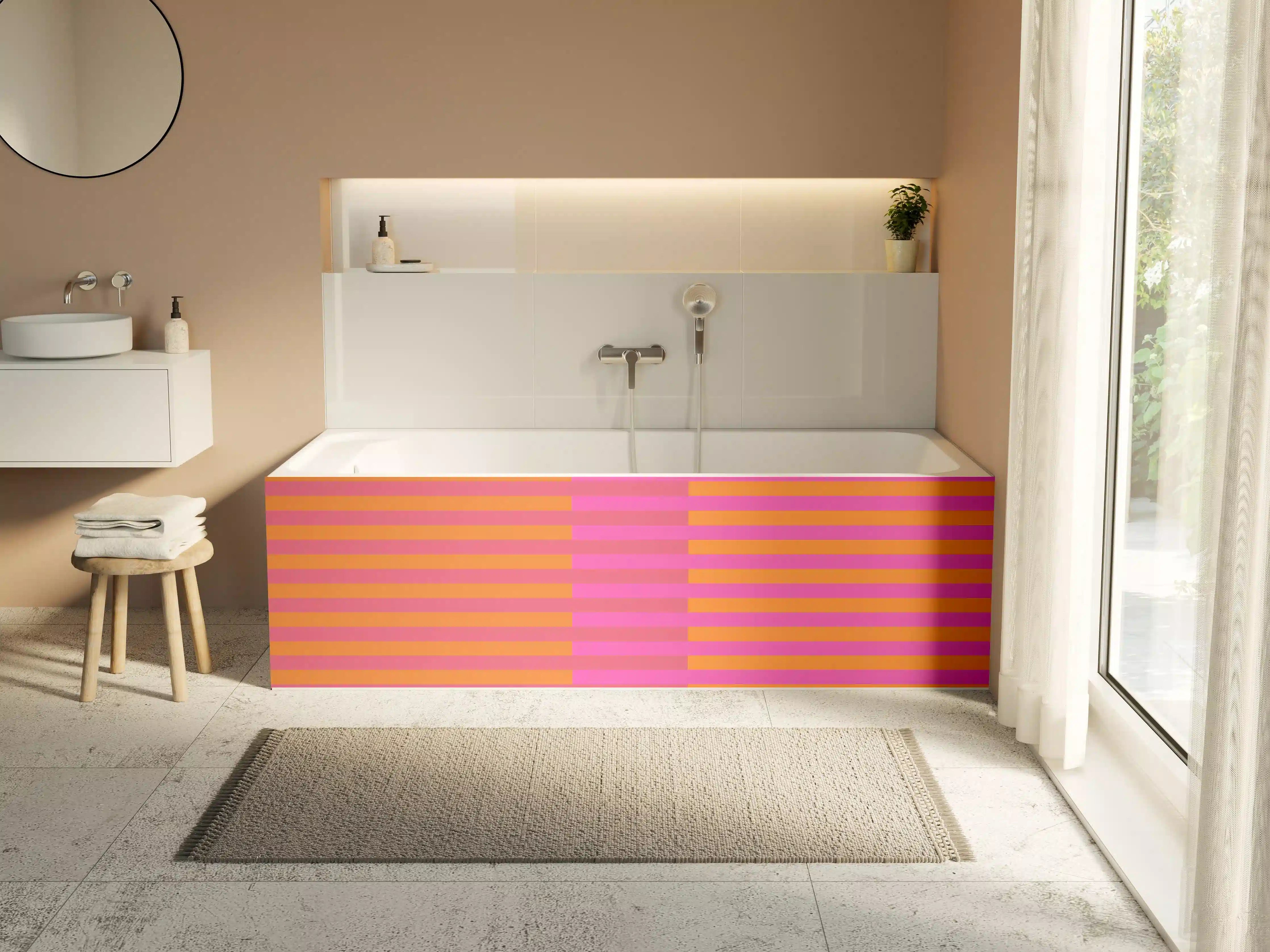 Badewannen-Rückwand - The Oranges - Multy Stripes - Fuchsia