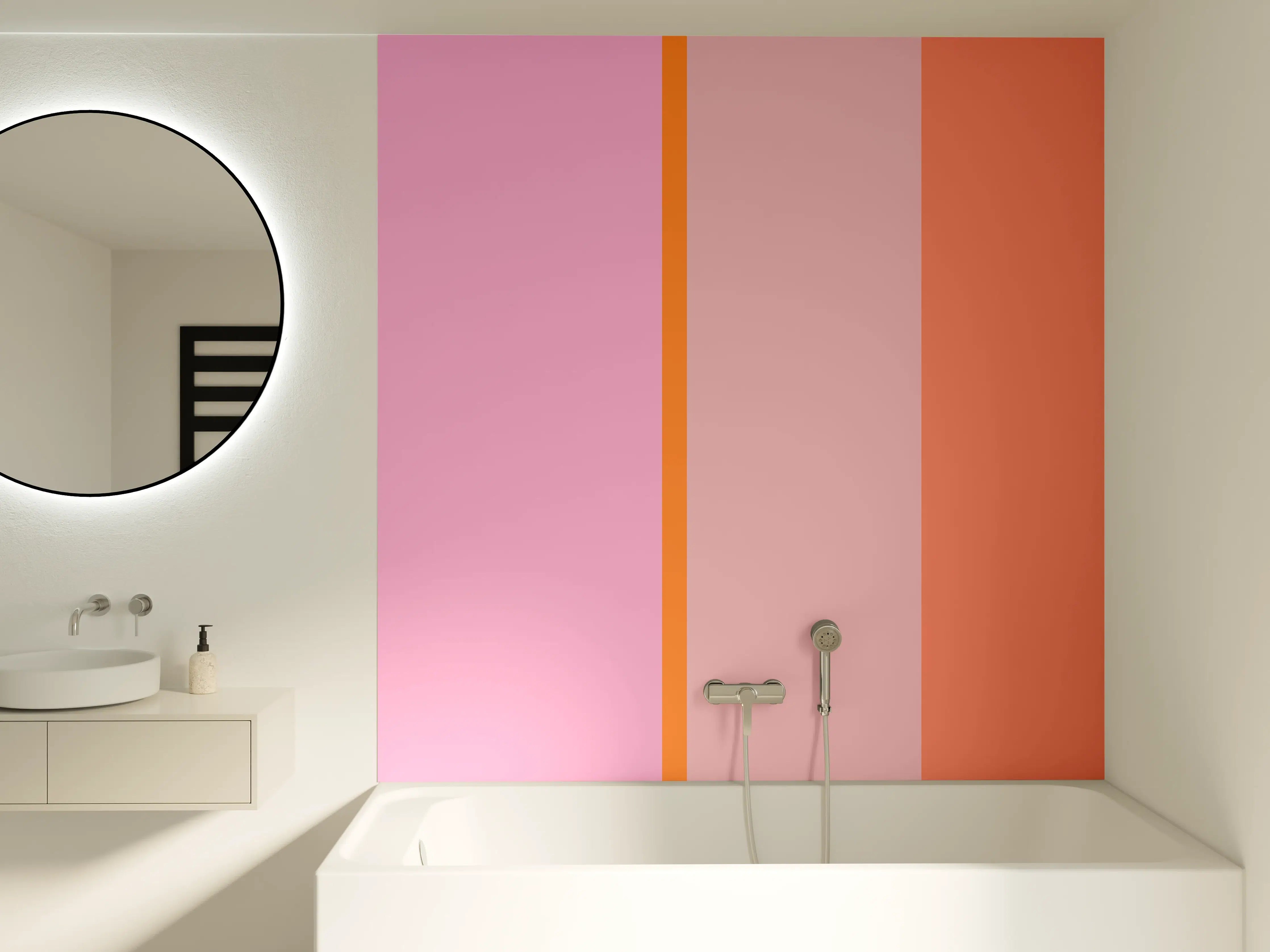 Badewannen-Rückwand - The Oranges - Vertical - Coral
