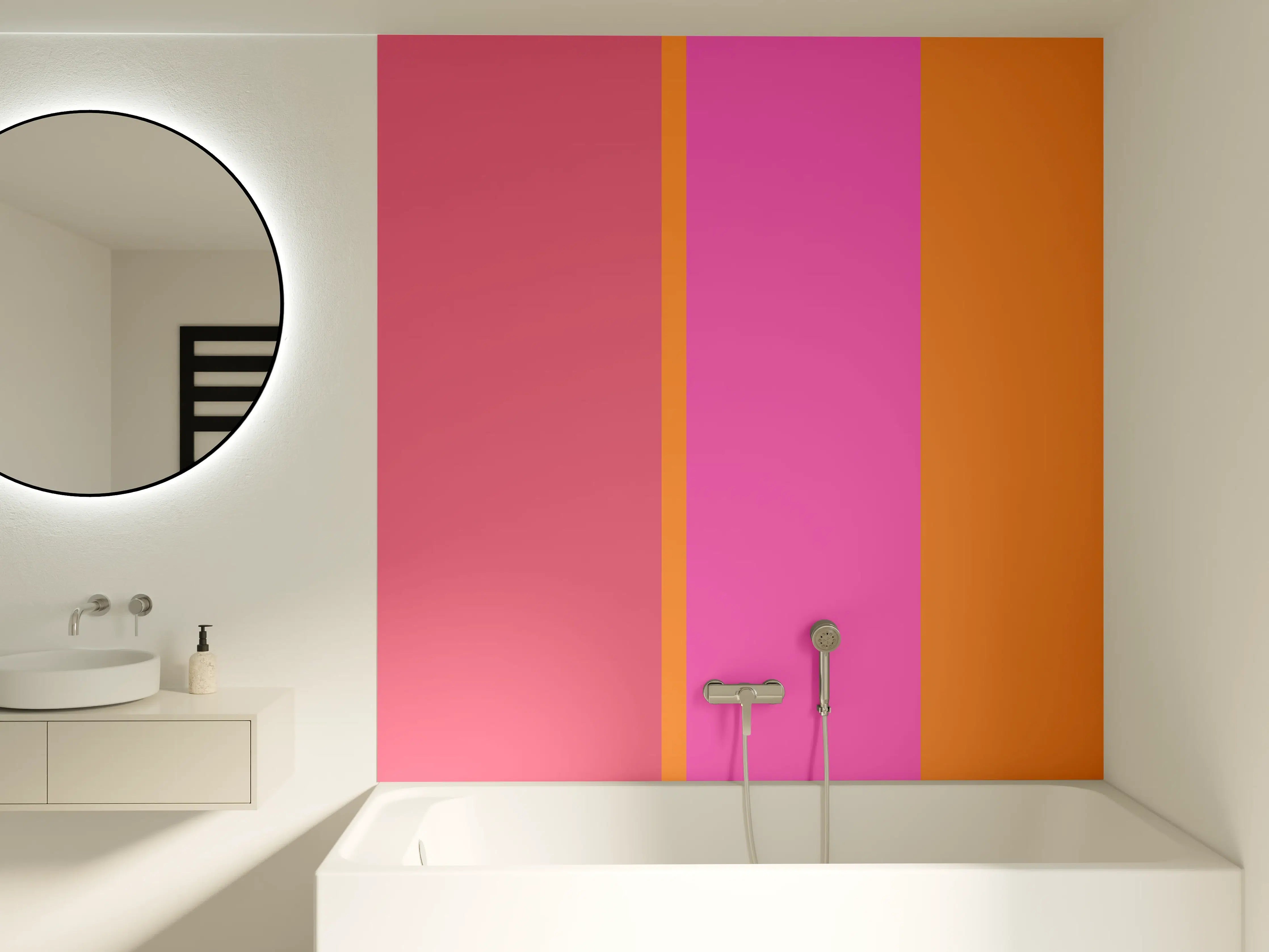 Badewannen-Rückwand - The Oranges - Vertical - Fuchsia