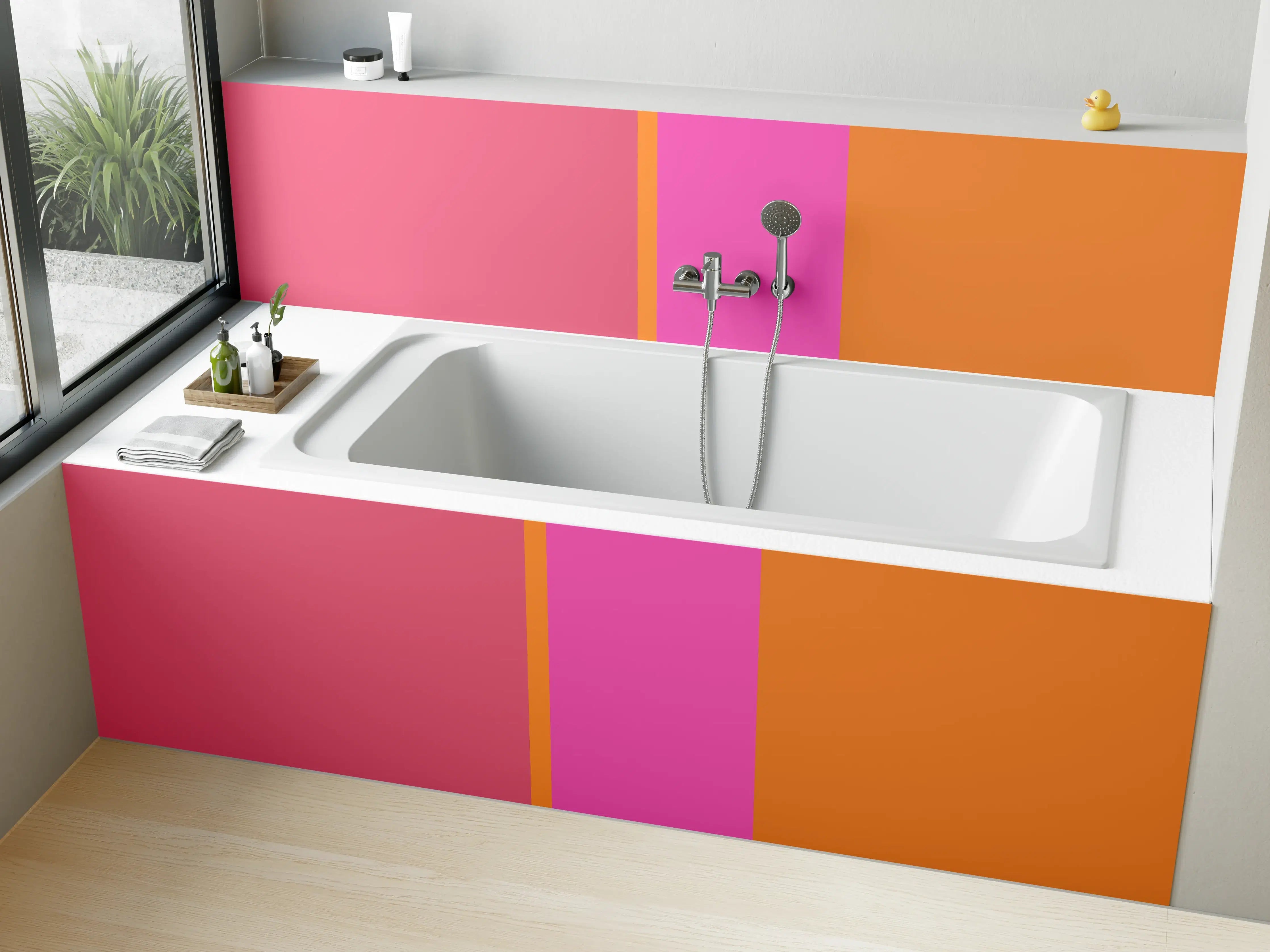 Badewannen-Rückwand - The Oranges - Vertical - Fuchsia
