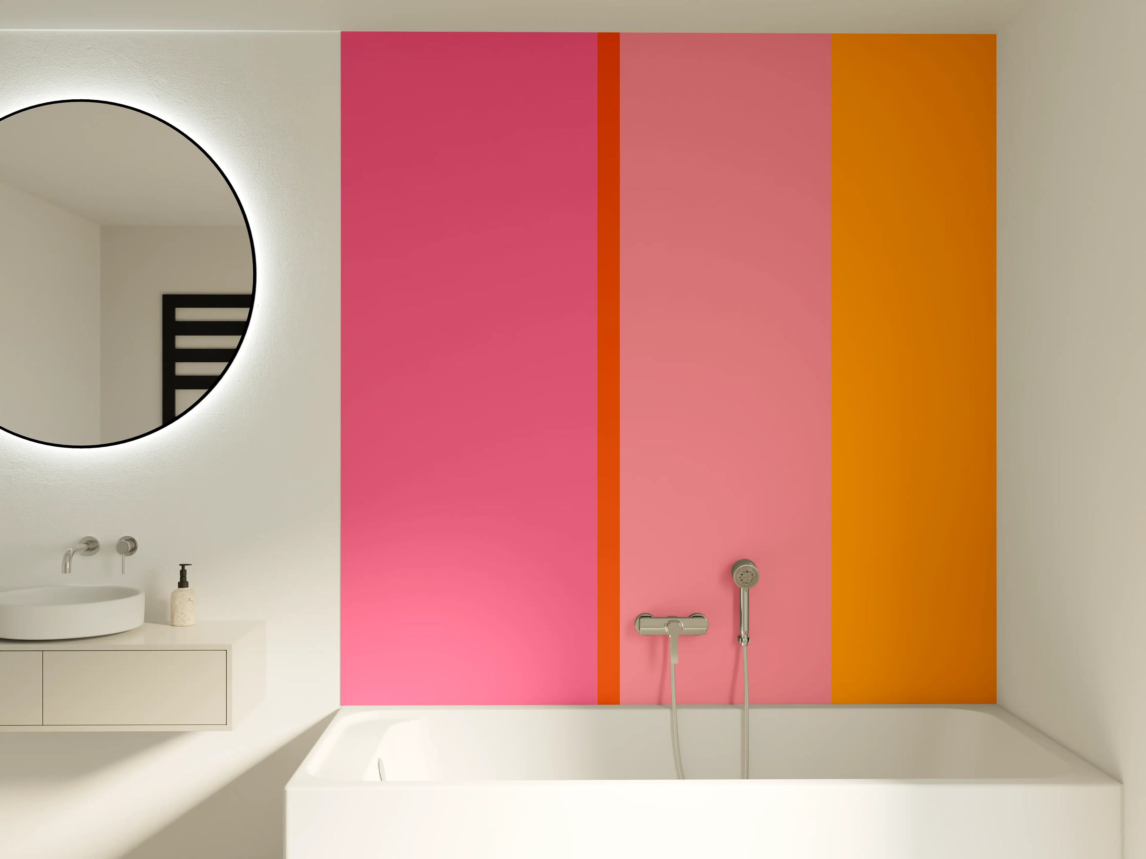 Badewannen-Rückwand - The Oranges - Vertical - Raspberry
