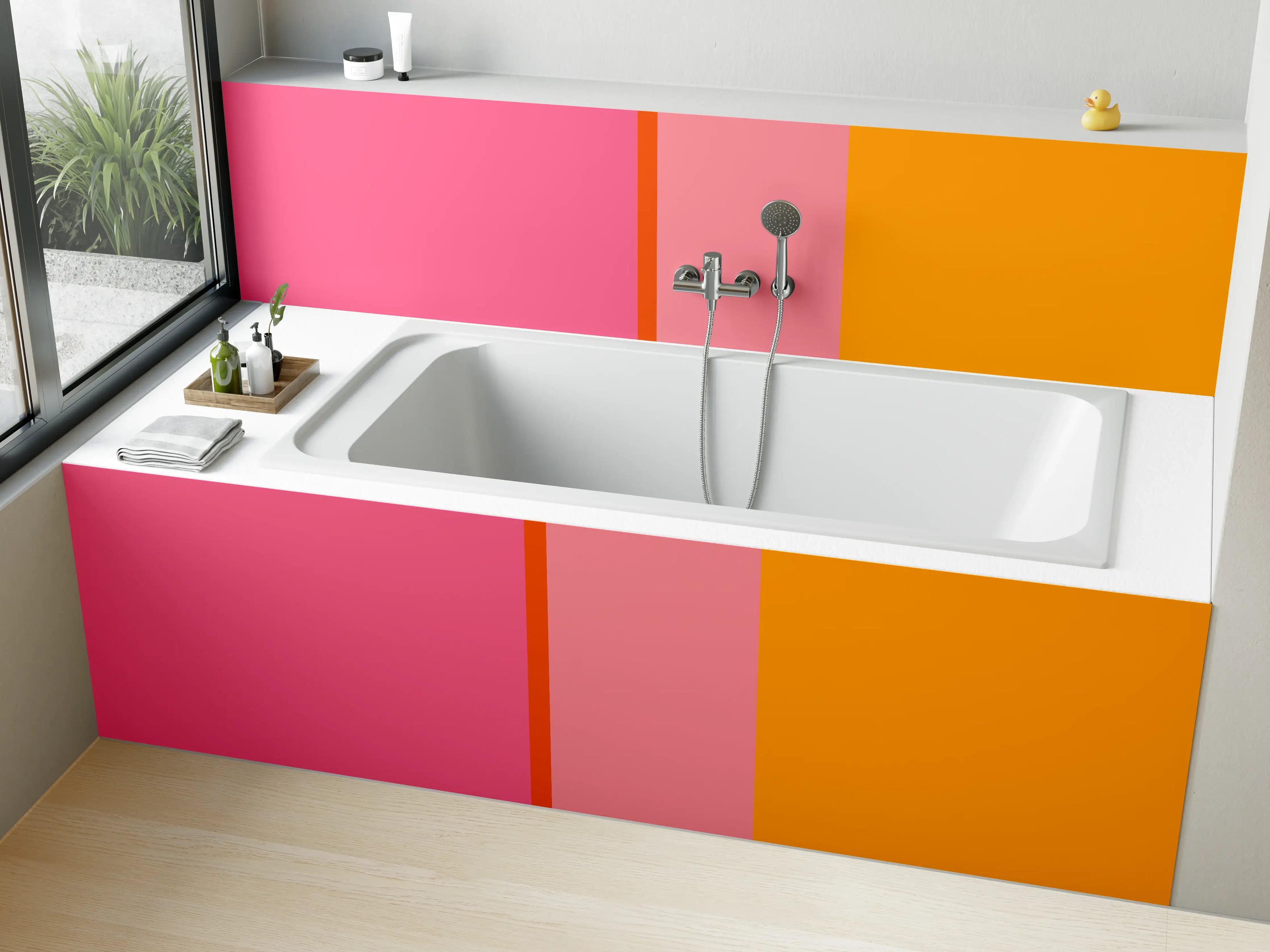 Badewannen-Rückwand - The Oranges - Vertical - Raspberry
