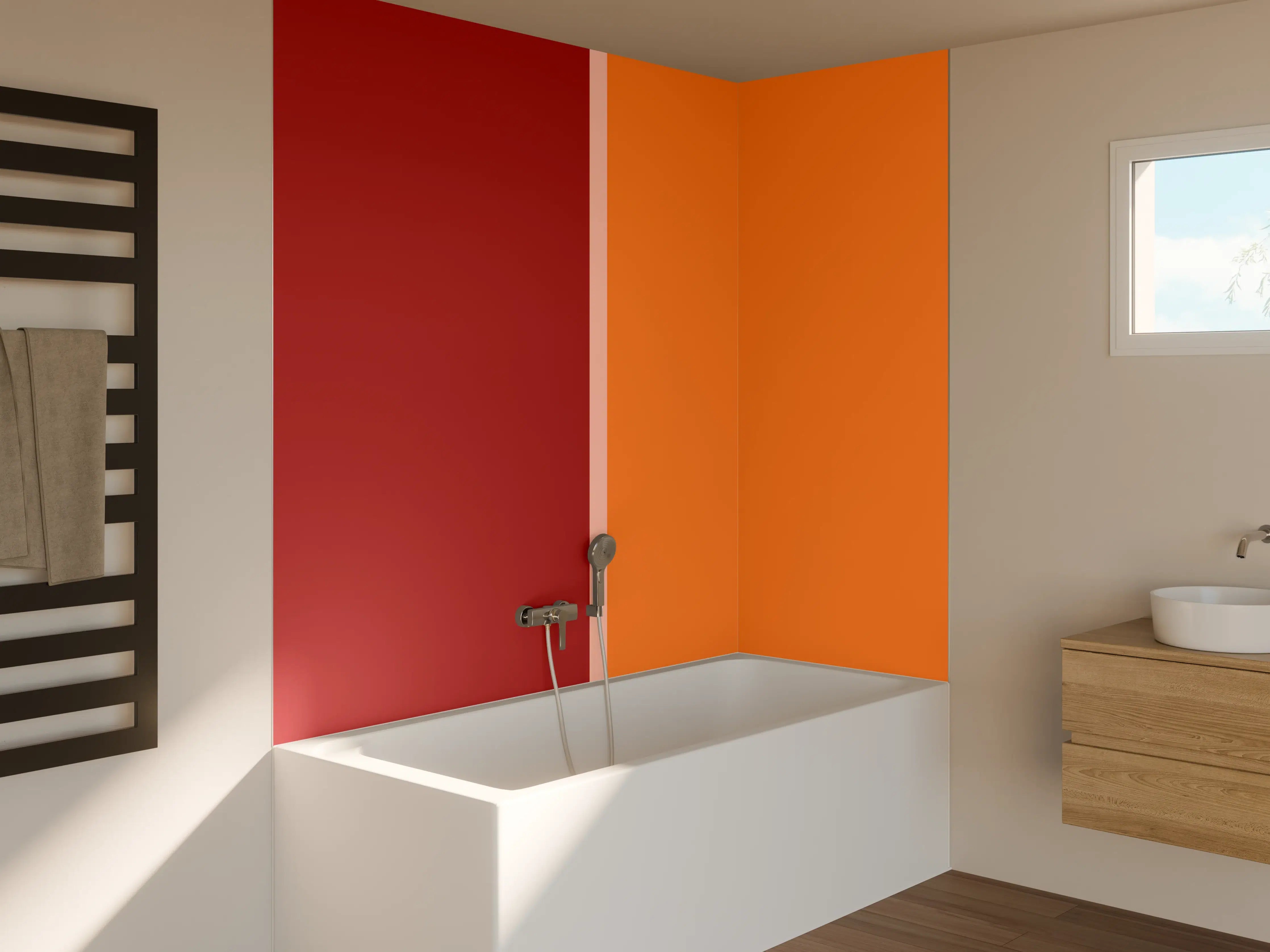 Badewannen-Rückwand - The Reds - Easy Vertical - Sangria