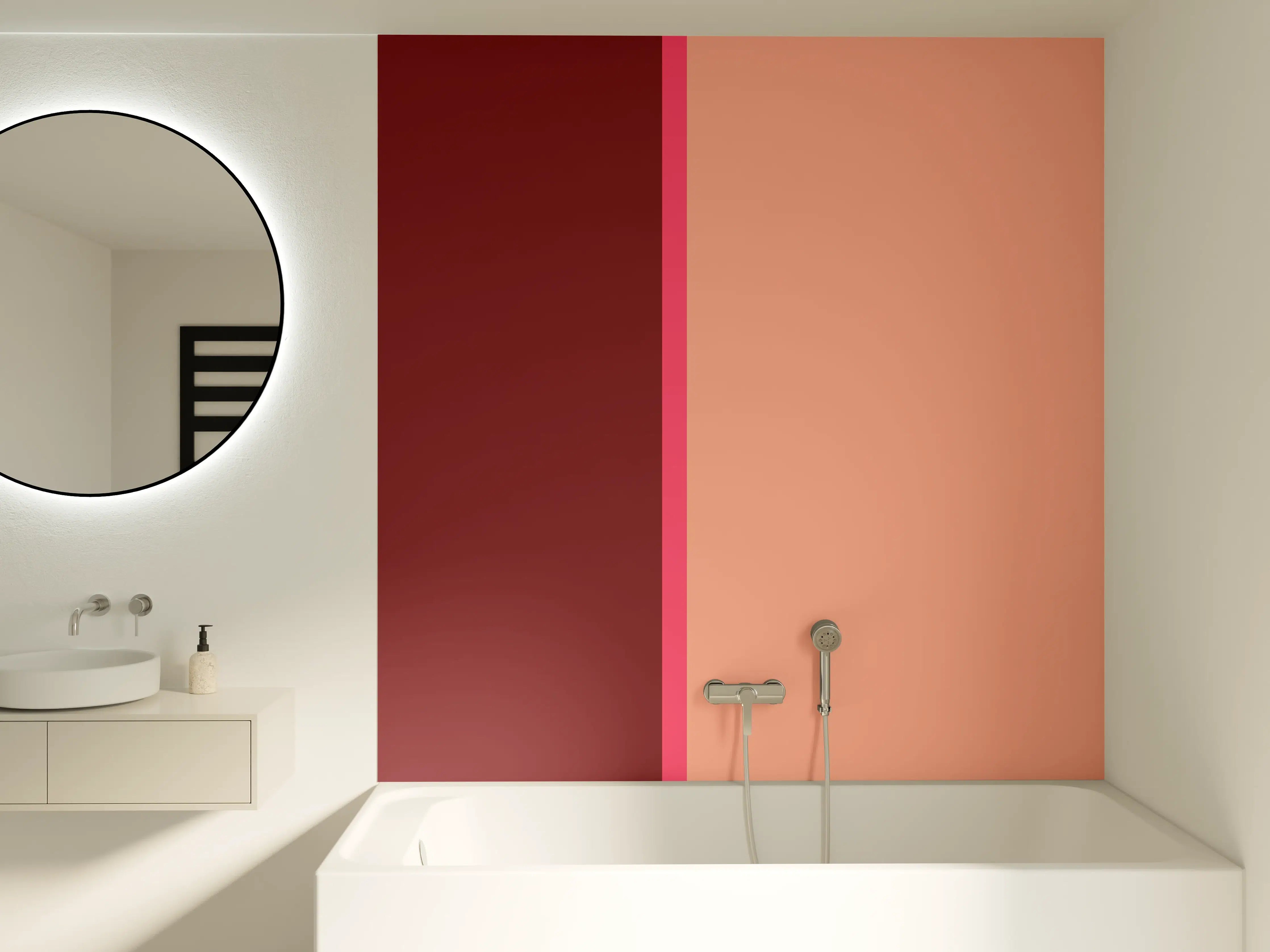 Badewannen-Rückwand - The Reds - Easy Vertikal - Cherry