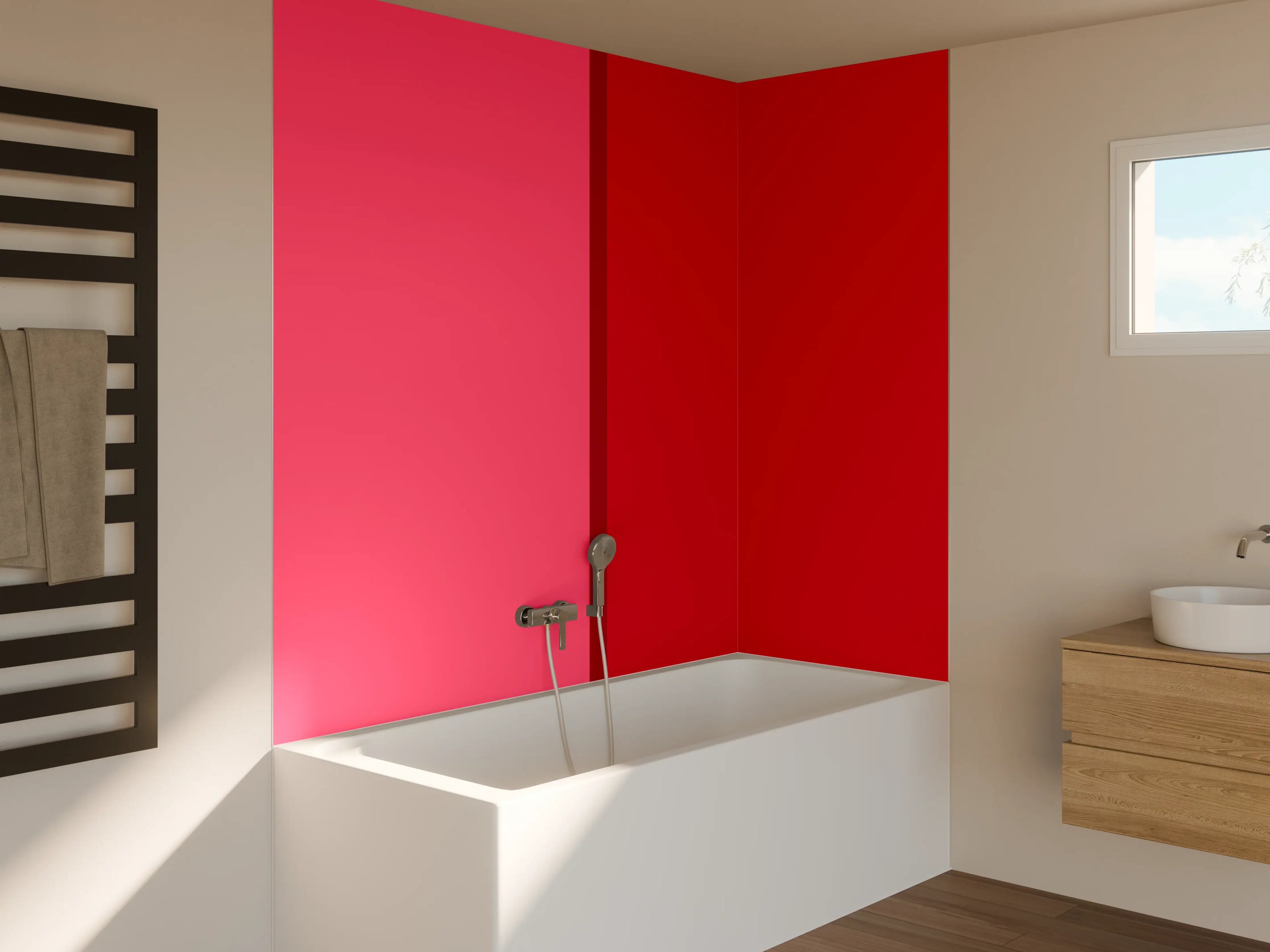 Badewannen-Rückwand - The Reds - Easy Vertikal - Pommagranate