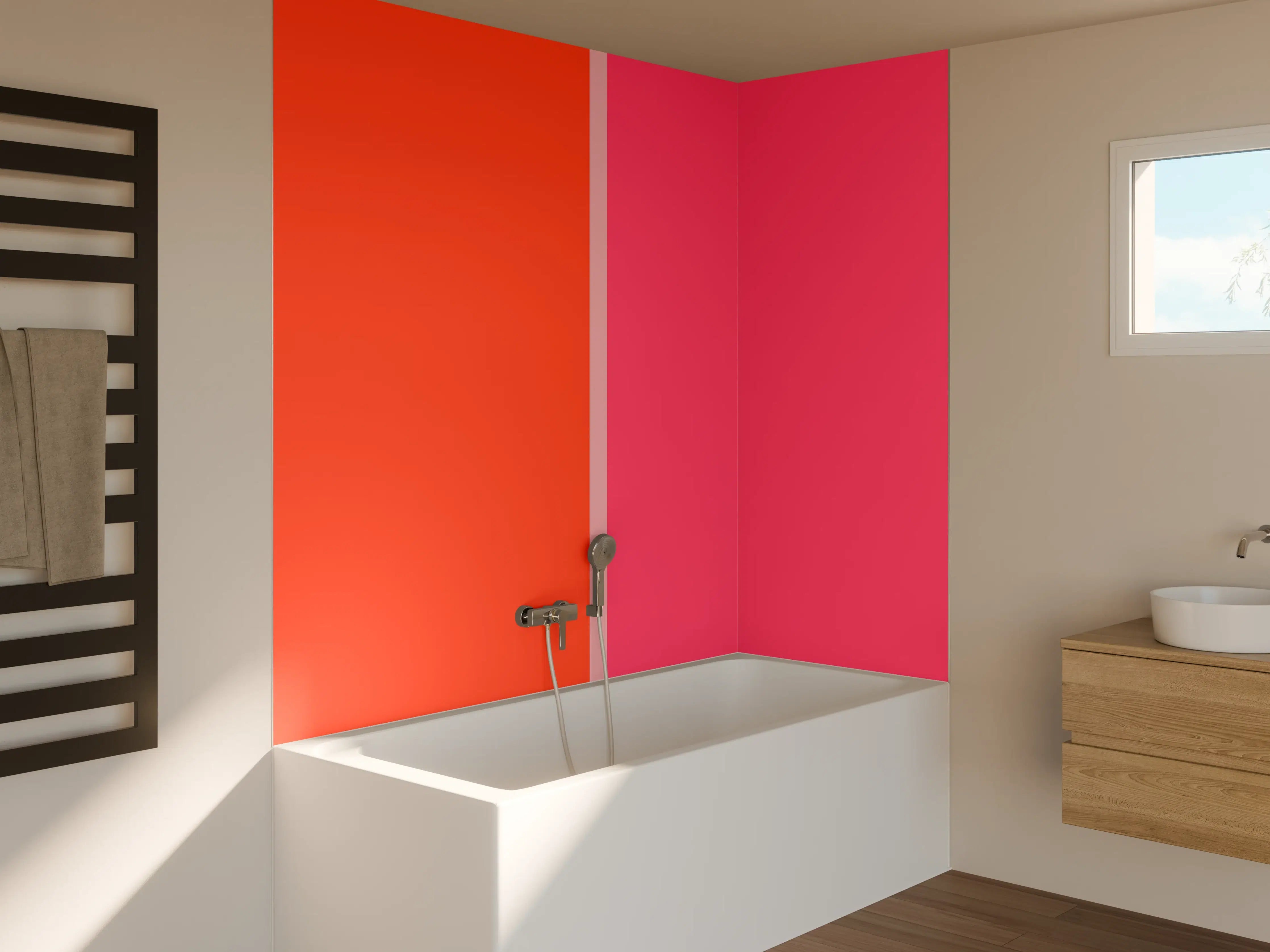 Badewannen-Rückwand - The Reds - Easy Vertikal - Strawberry