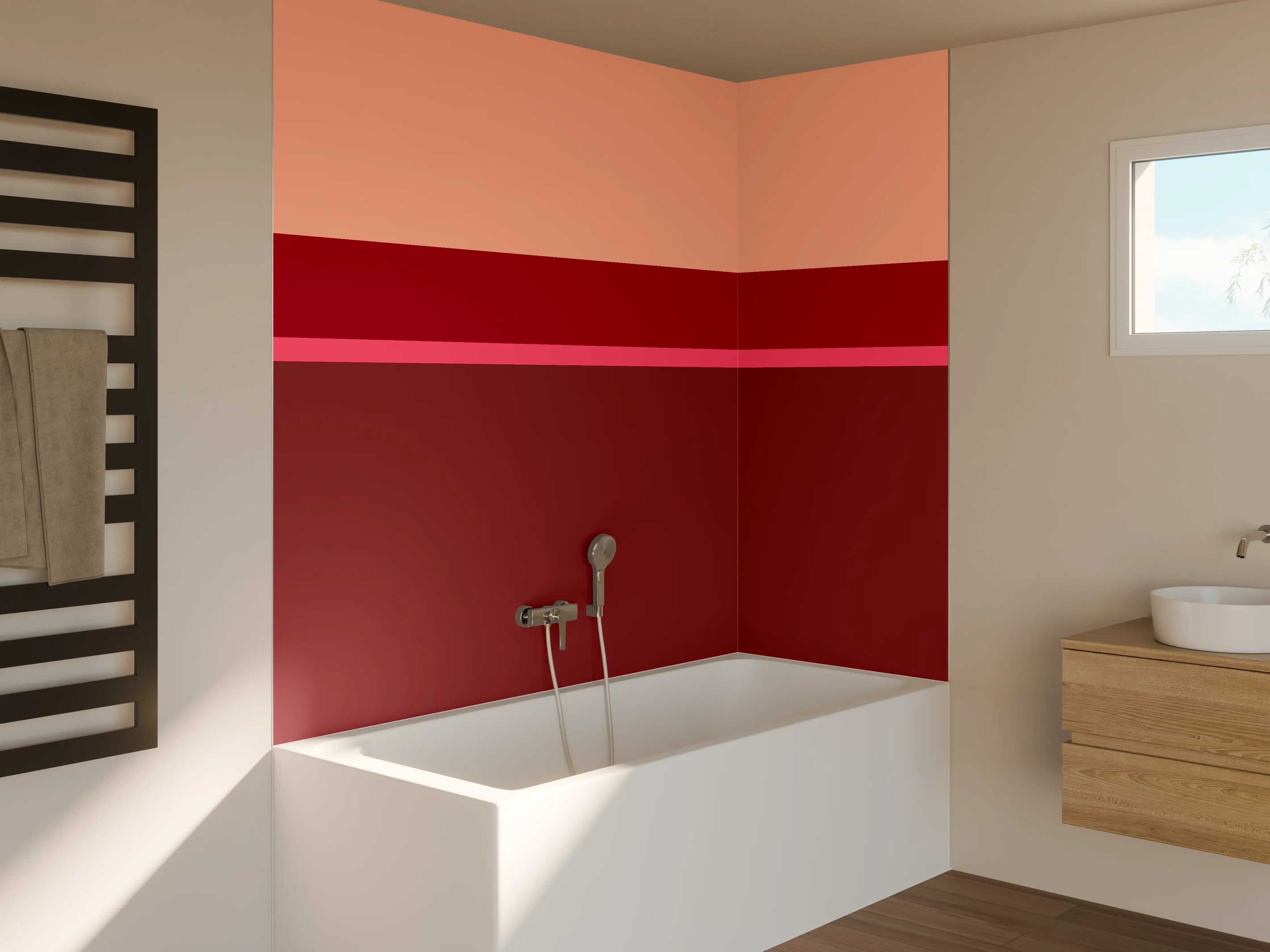 Badewannen-Rückwand - The Reds - Horizontal - Cherry