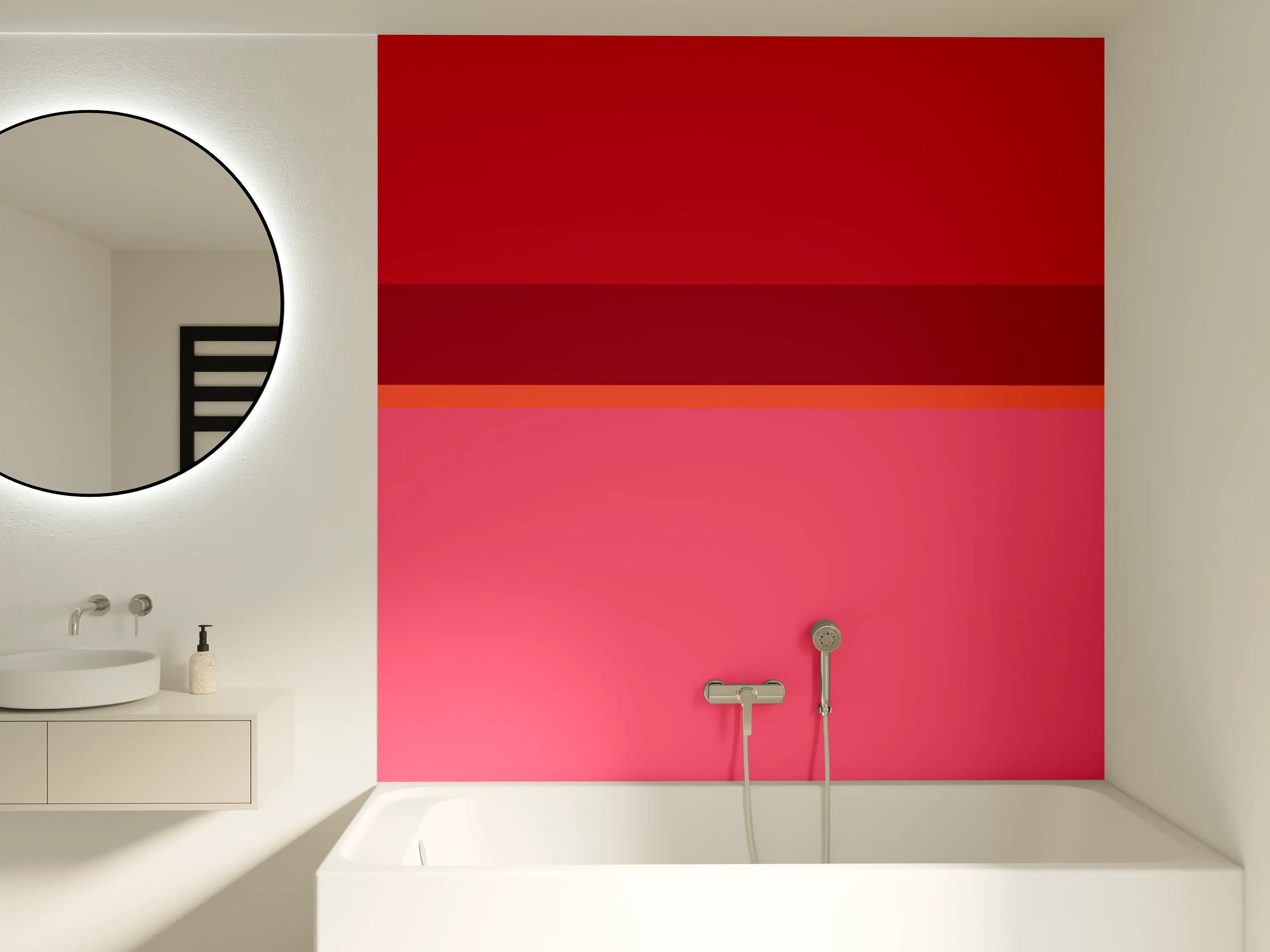 Badewannen-Rückwand - The Reds - Horizontal - Pommagranate