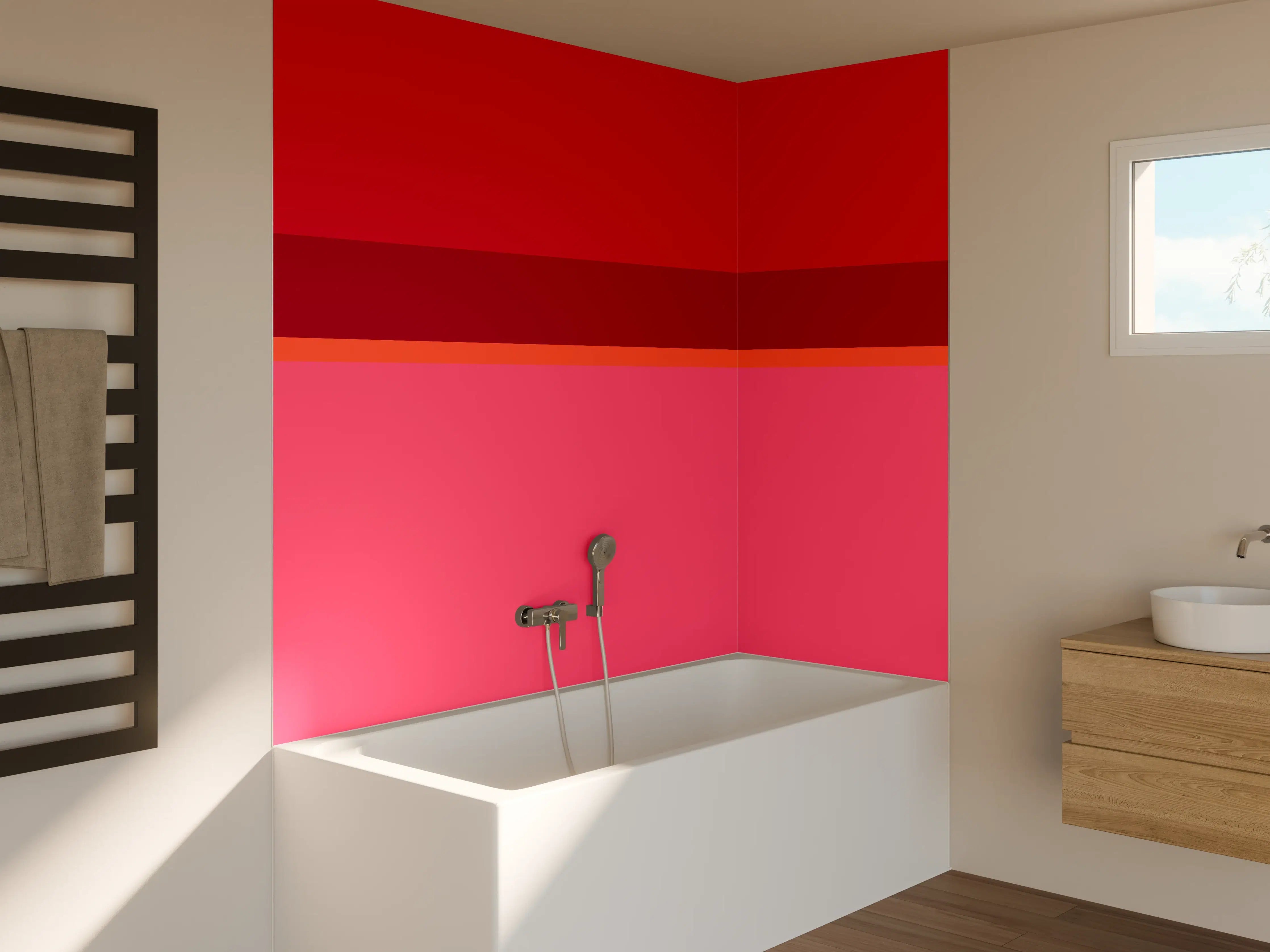 Badewannen-Rückwand - The Reds - Horizontal - Pommagranate