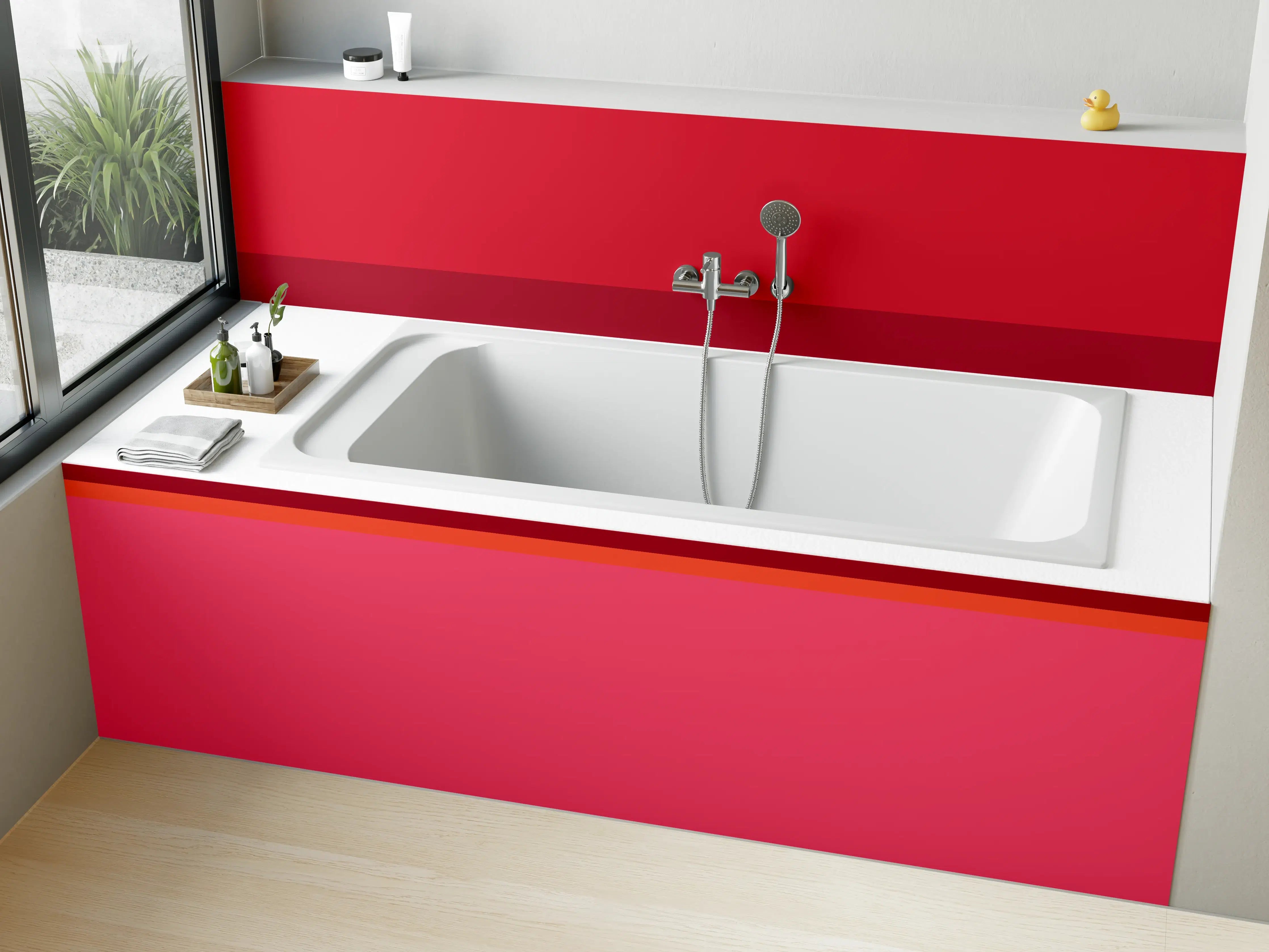 Badewannen-Rückwand - The Reds - Horizontal - Pommagranate