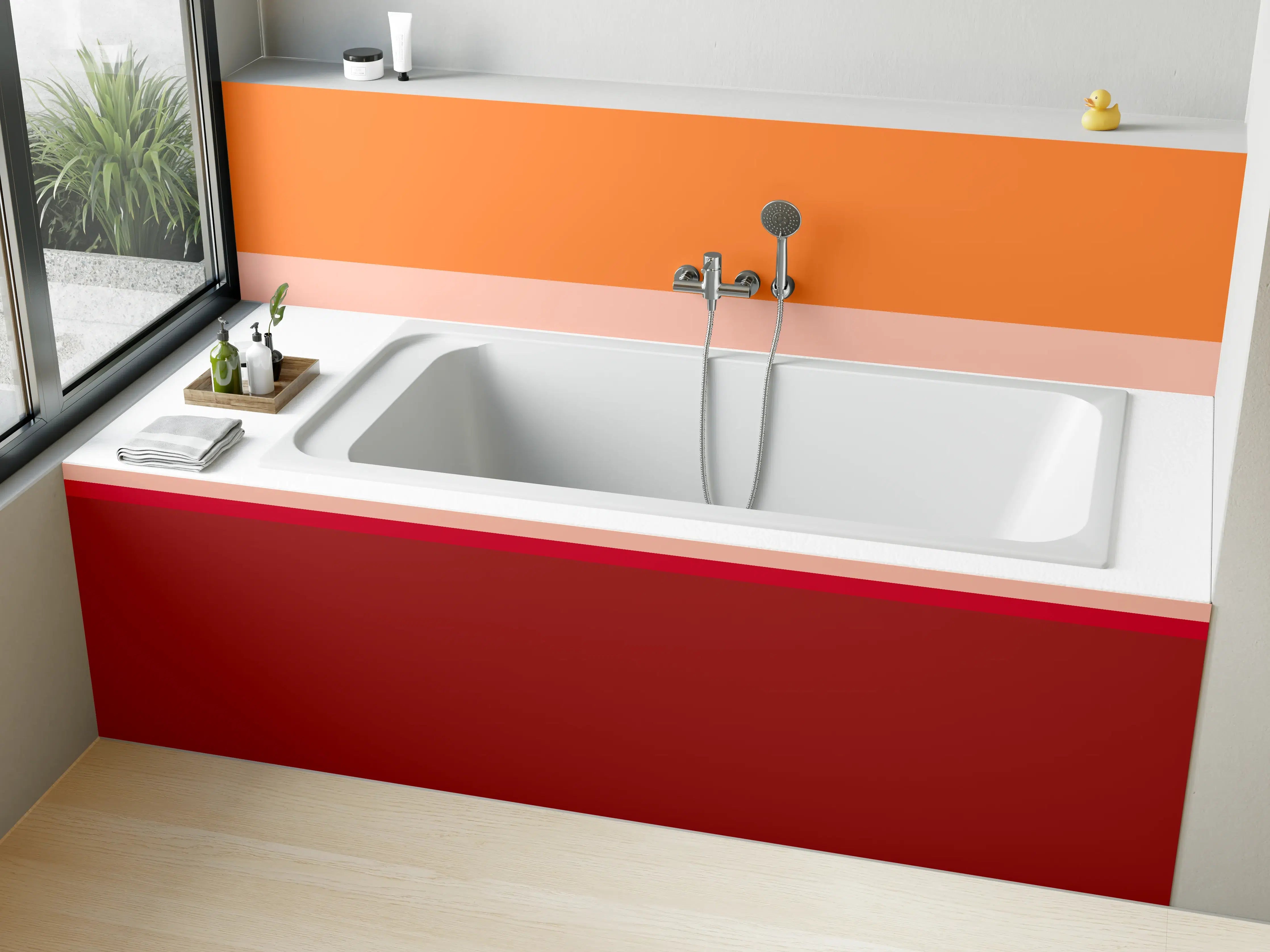 Badewannen-Rückwand - The Reds - Horizontal - Sangria