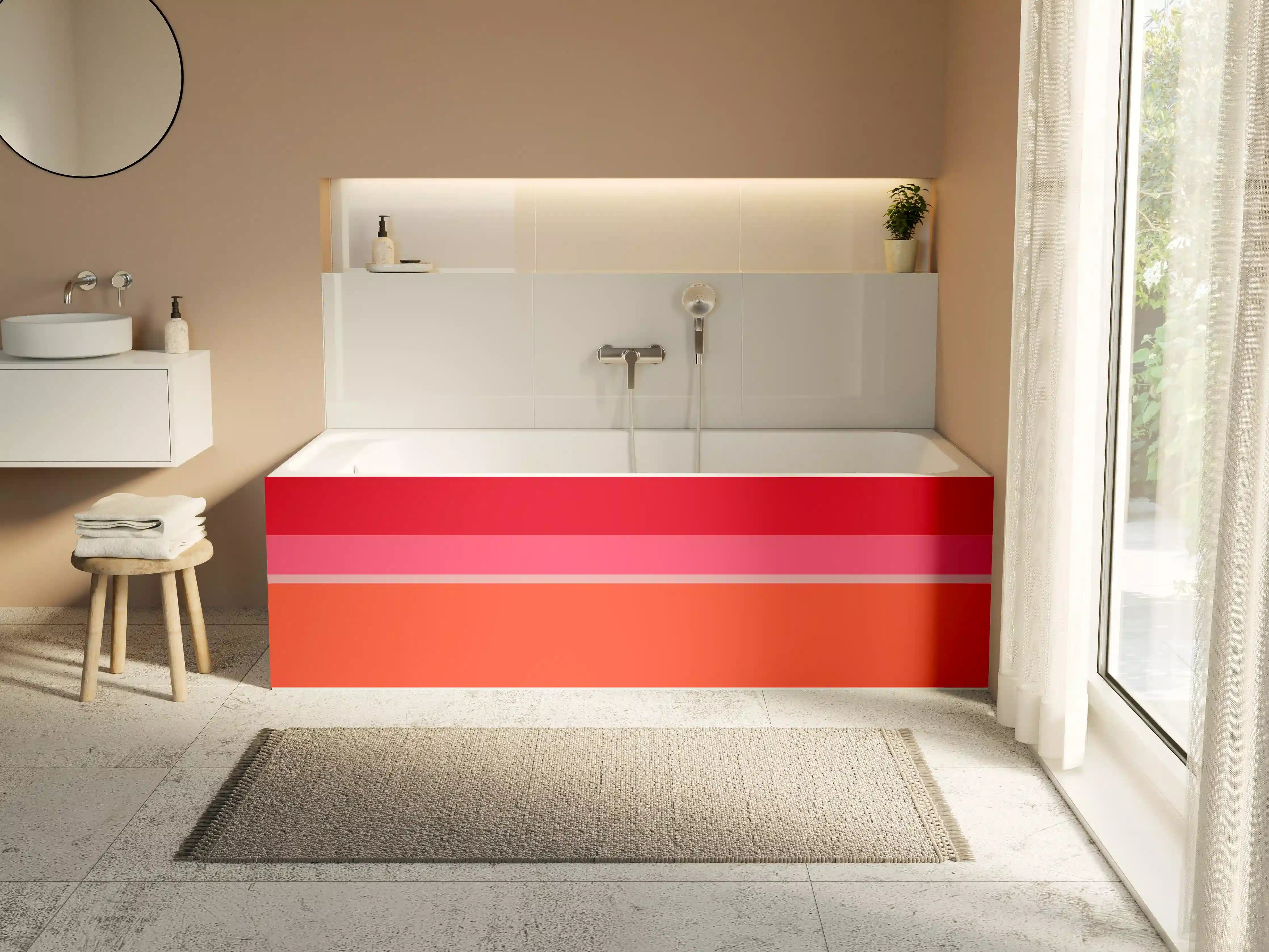 Badewannen-Rückwand - The Reds - Horizontal - Strawberry