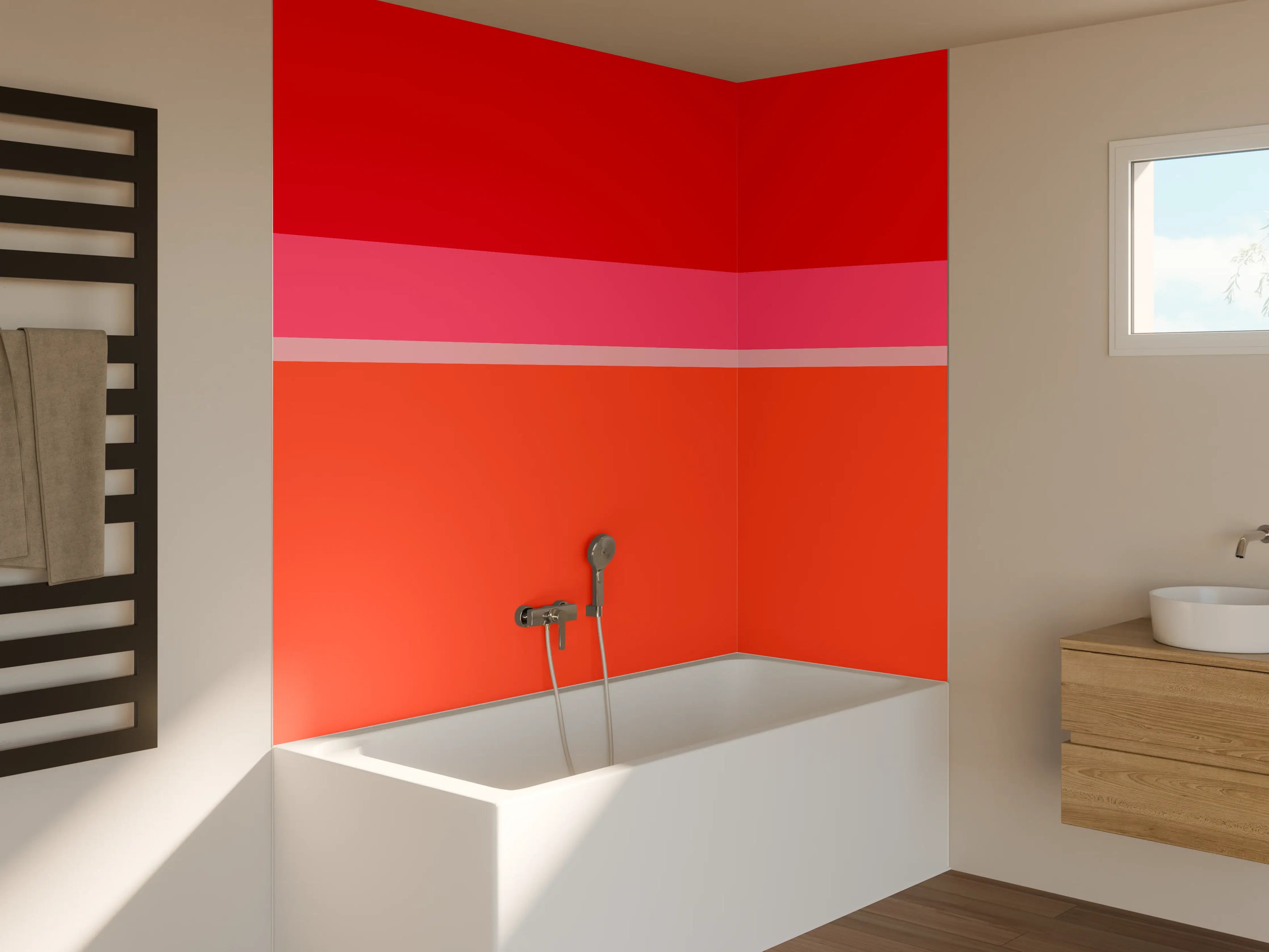 Badewannen-Rückwand - The Reds - Horizontal - Strawberry