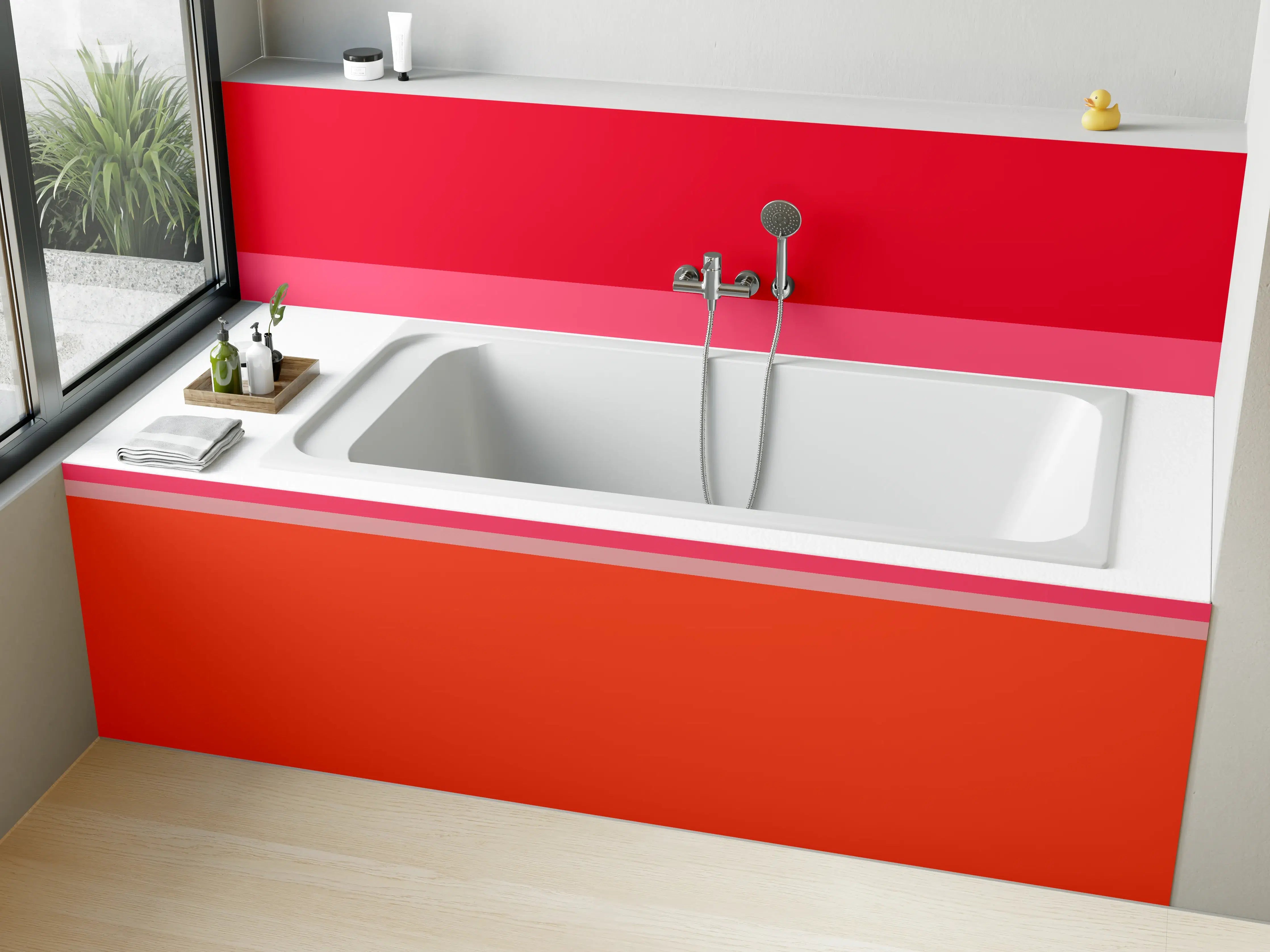 Badewannen-Rückwand - The Reds - Horizontal - Strawberry
