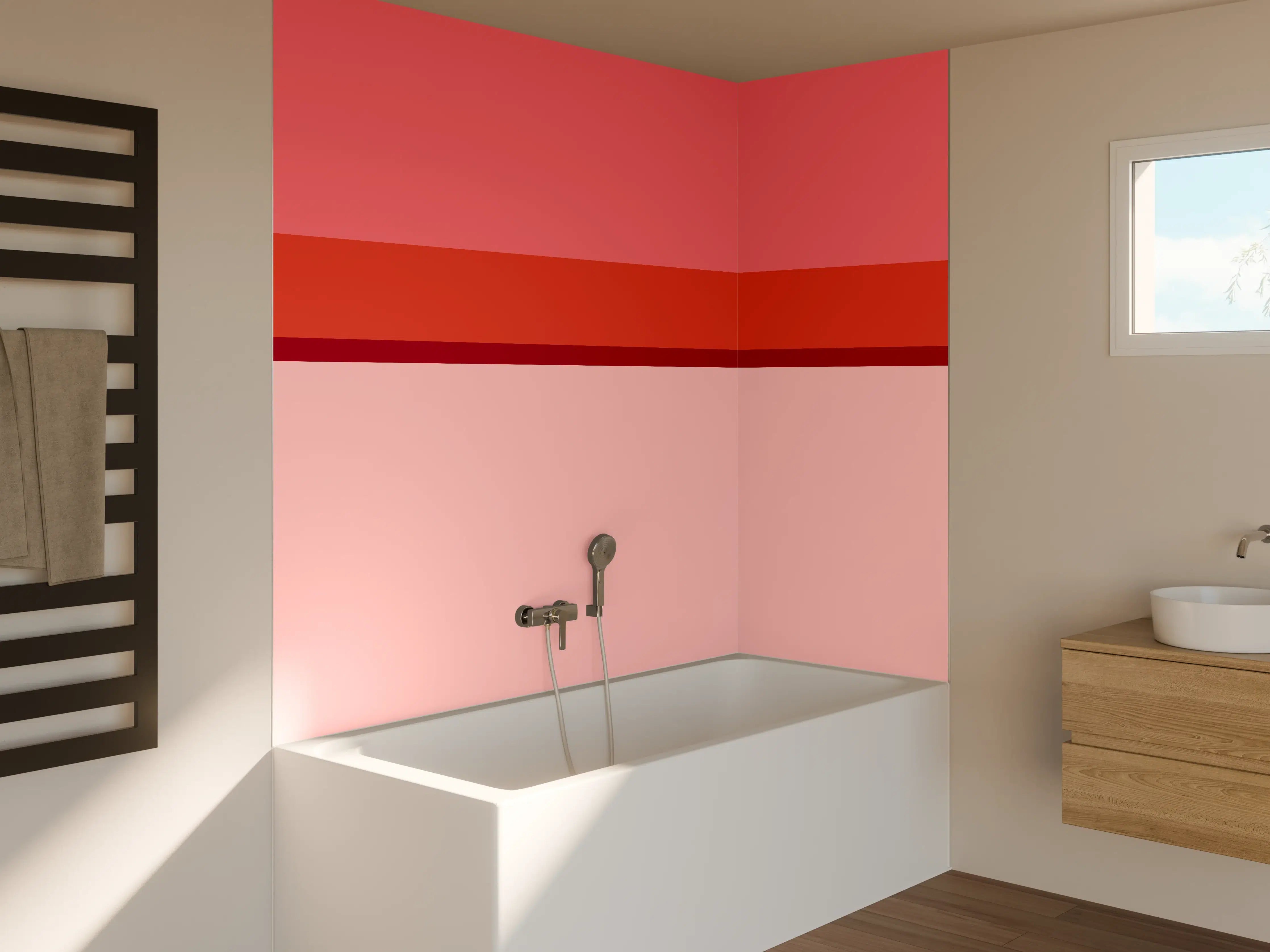 Badewannen-Rückwand - The Reds - Horizontal - Tomato