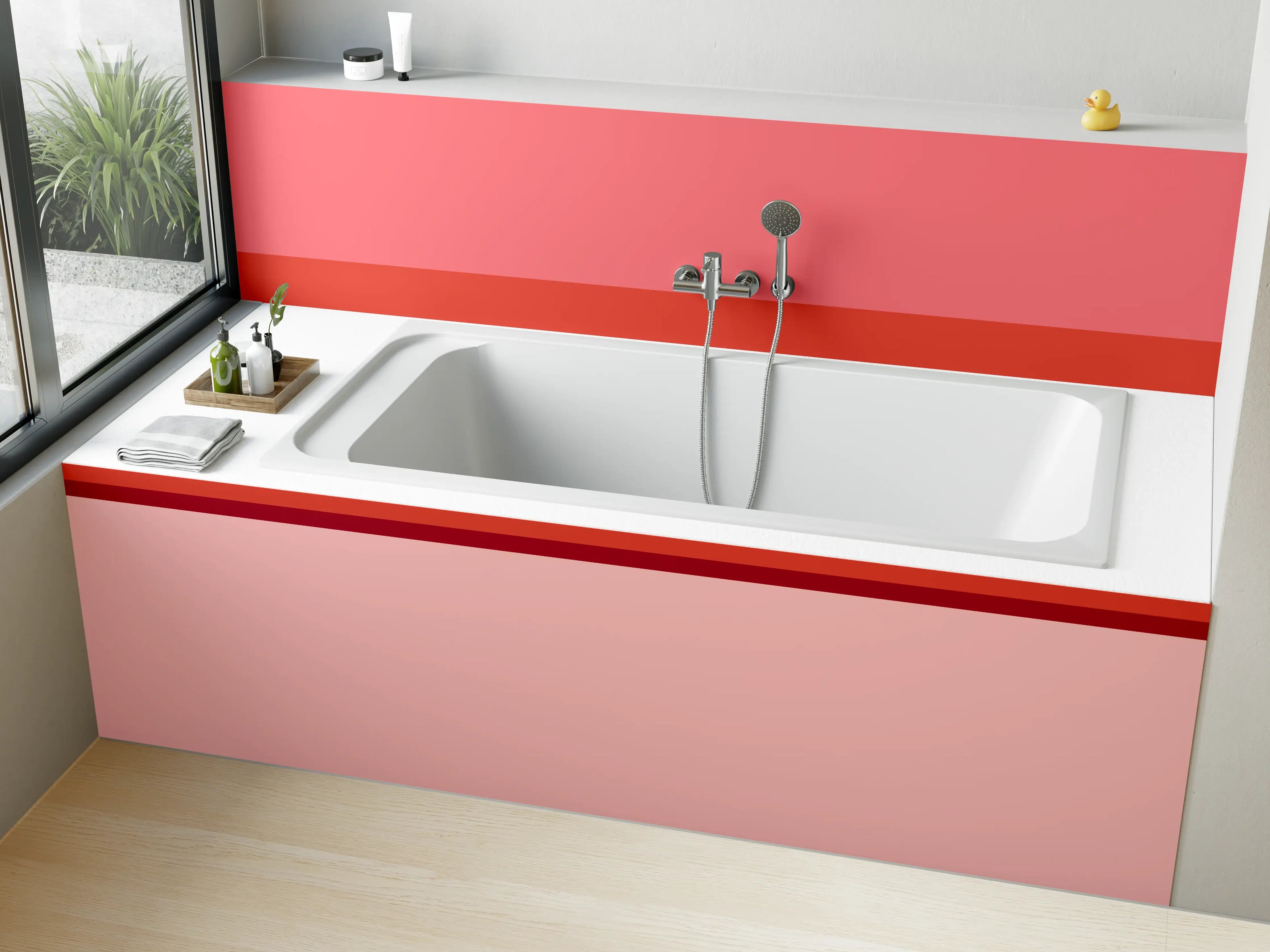Badewannen-Rückwand - The Reds - Horizontal - Tomato