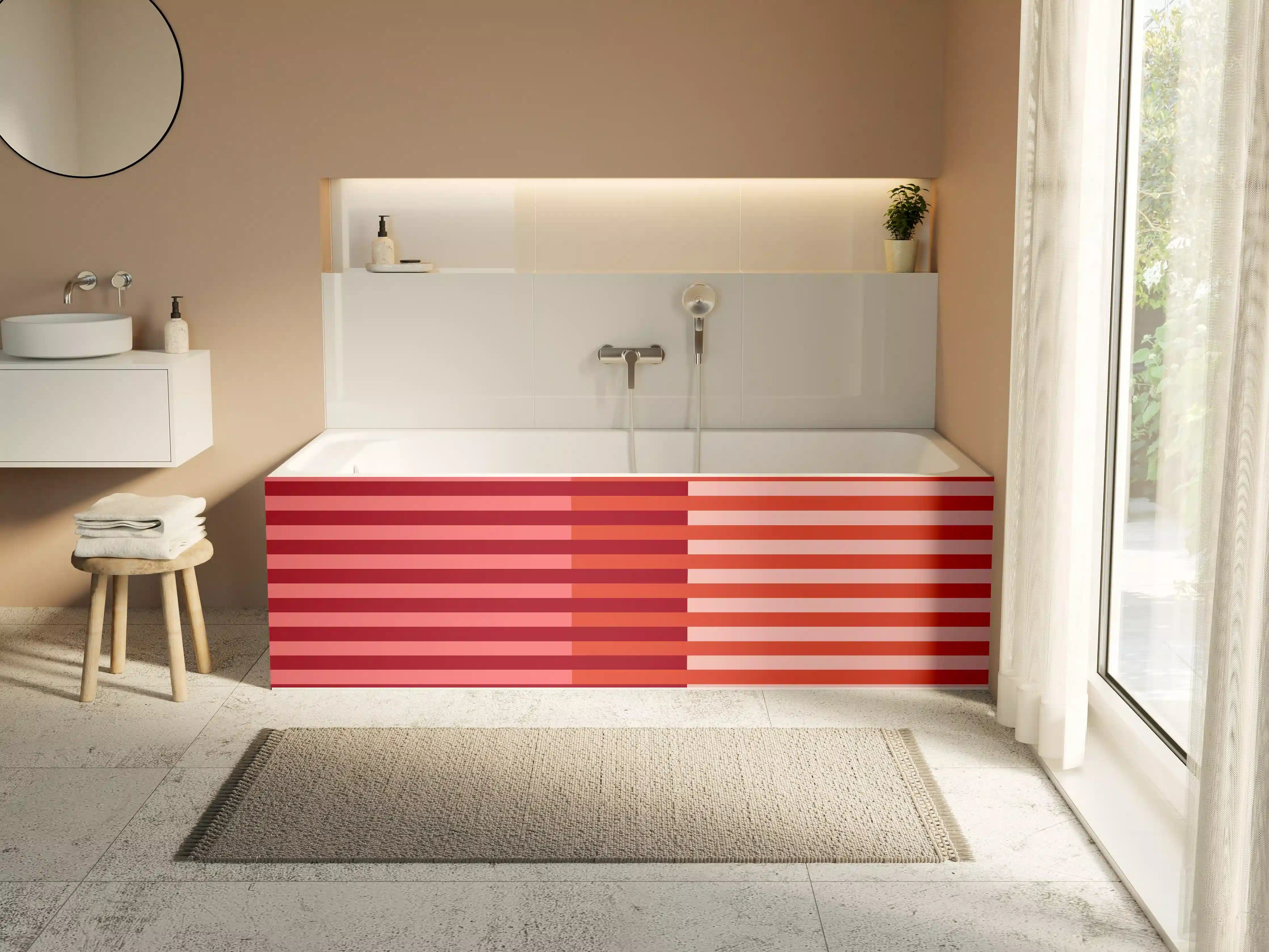 Badewannen-Rückwand - The Reds - Multy Stripes - Tomato