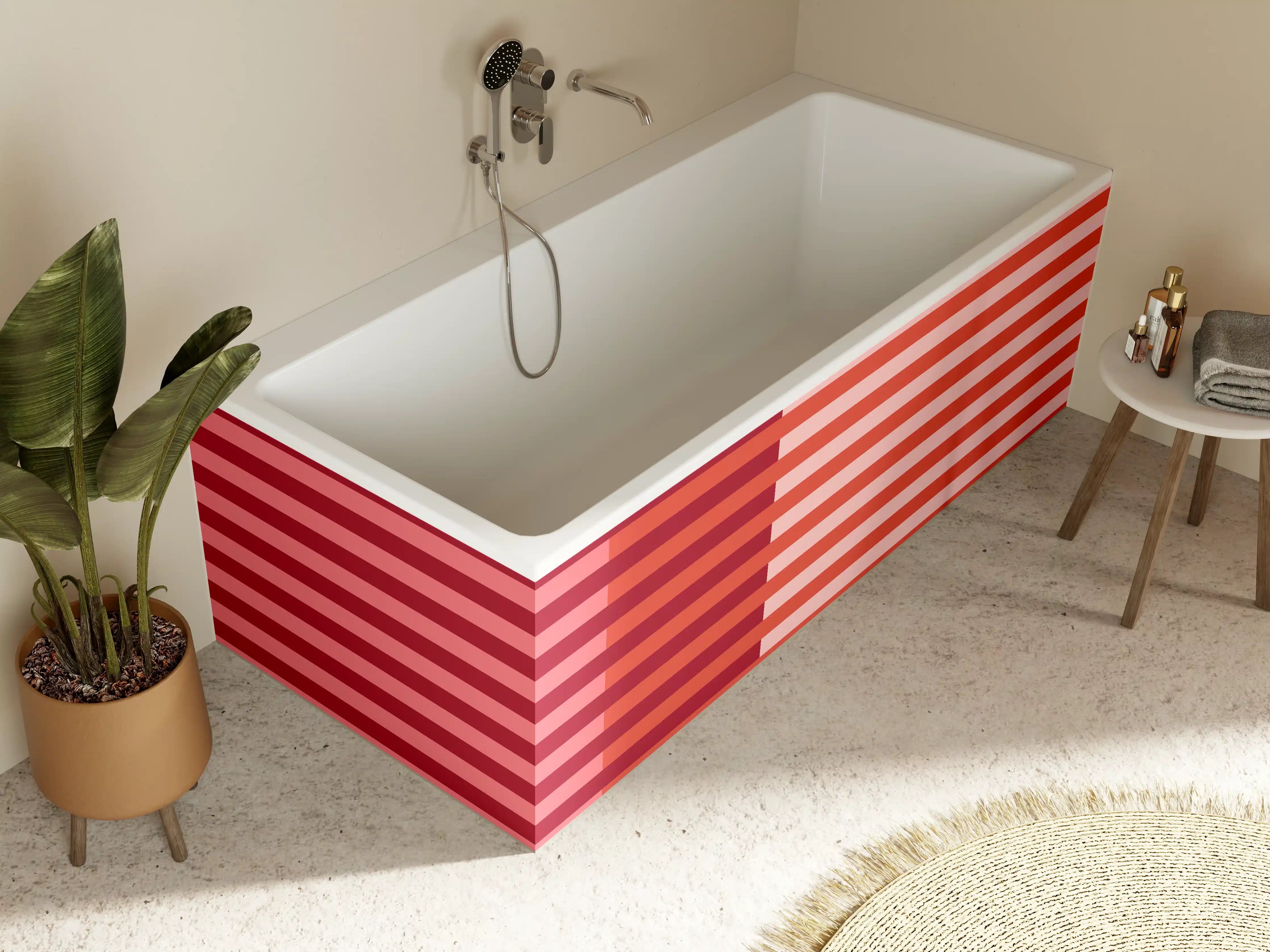 Badewannen-Rückwand - The Reds - Multy Stripes - Tomato