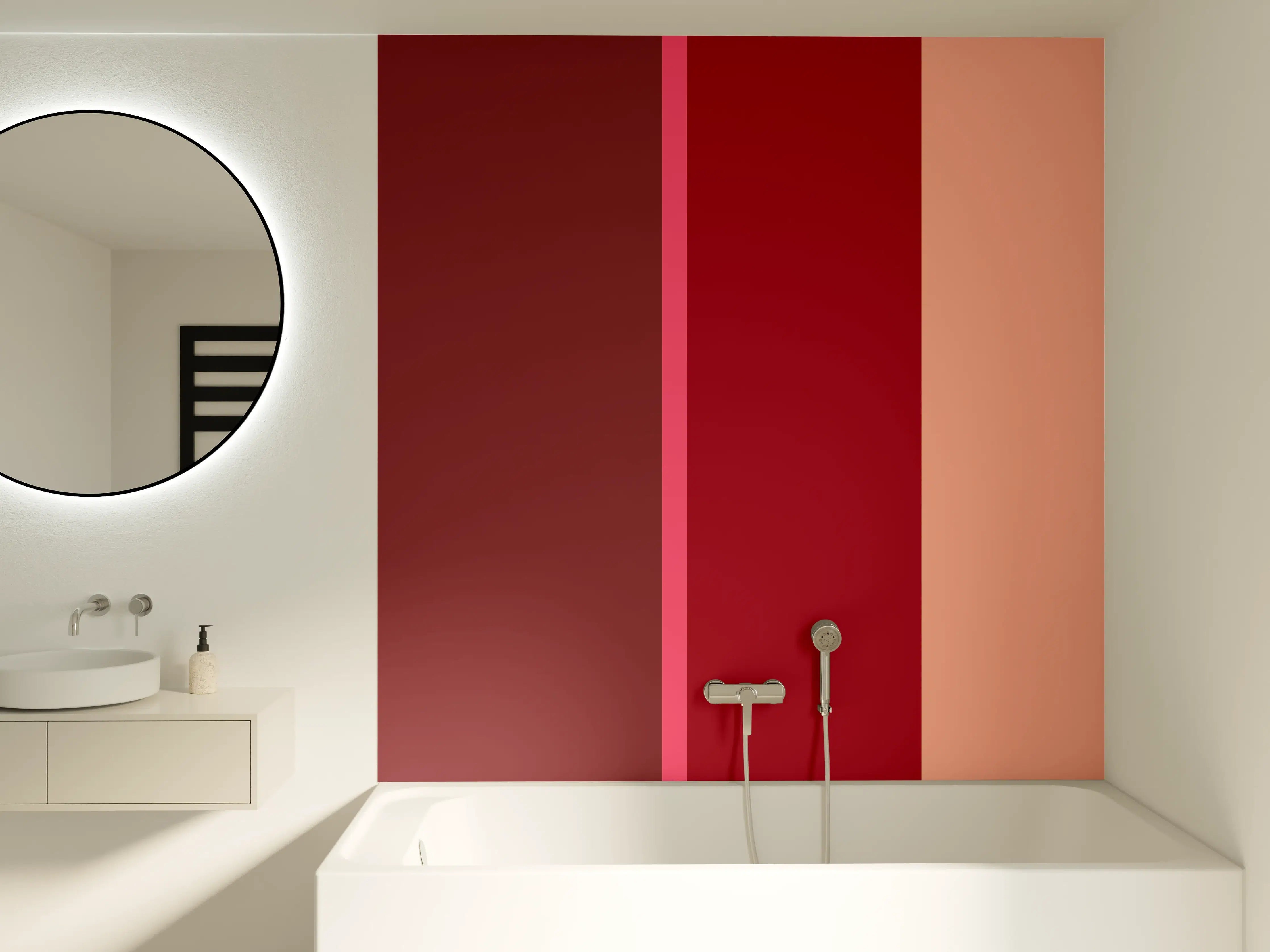 Badewannen-Rückwand - The Reds - Vertical - Cherry