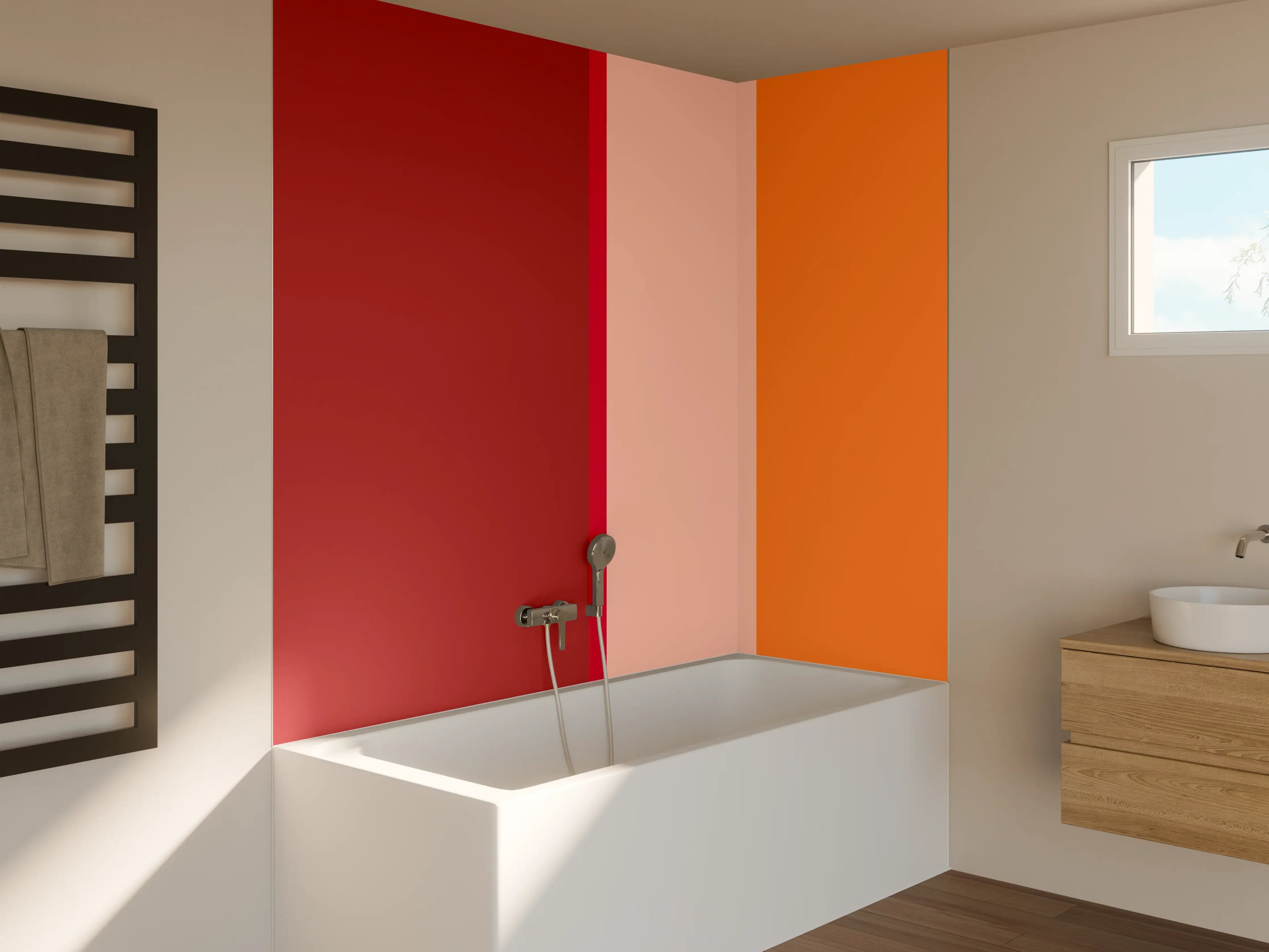 Badewannen-Rückwand - The Reds - Vertical - Sangria