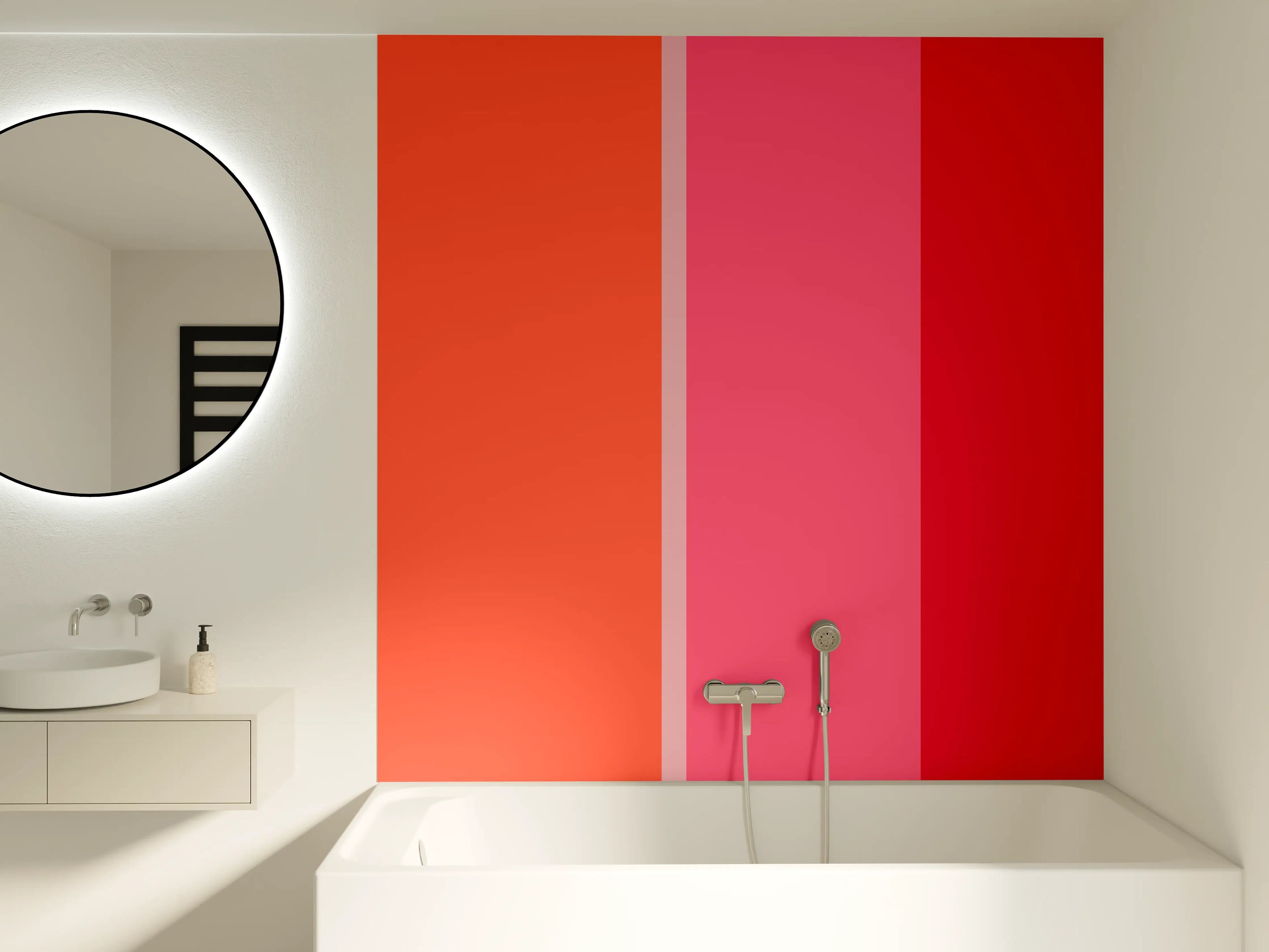 Badewannen-Rückwand - The Reds - Vertical - Strawberry