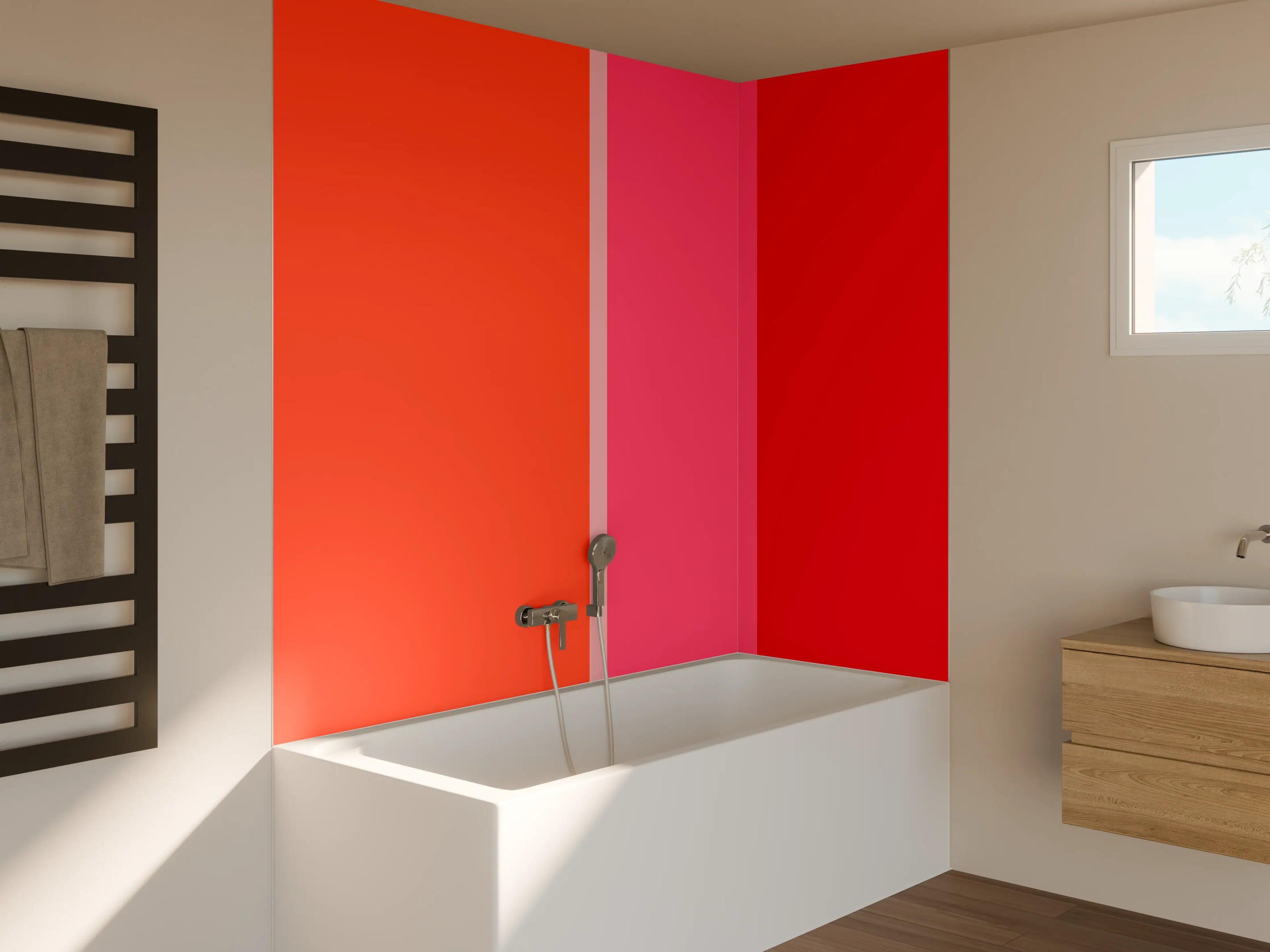 Badewannen-Rückwand - The Reds - Vertical - Strawberry