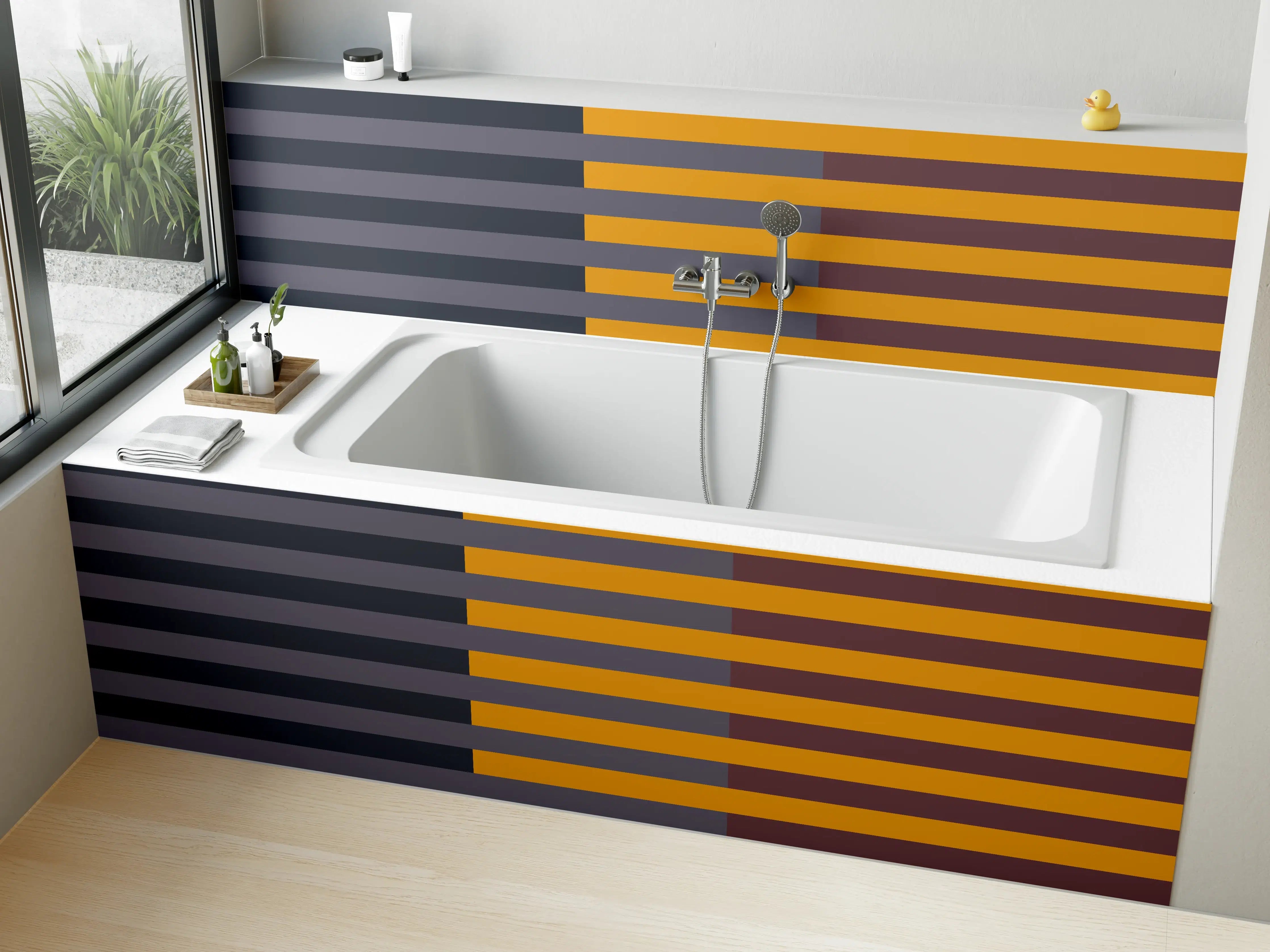 Badewannen-Rückwand - The Retros - Multy Stripes - Cersai