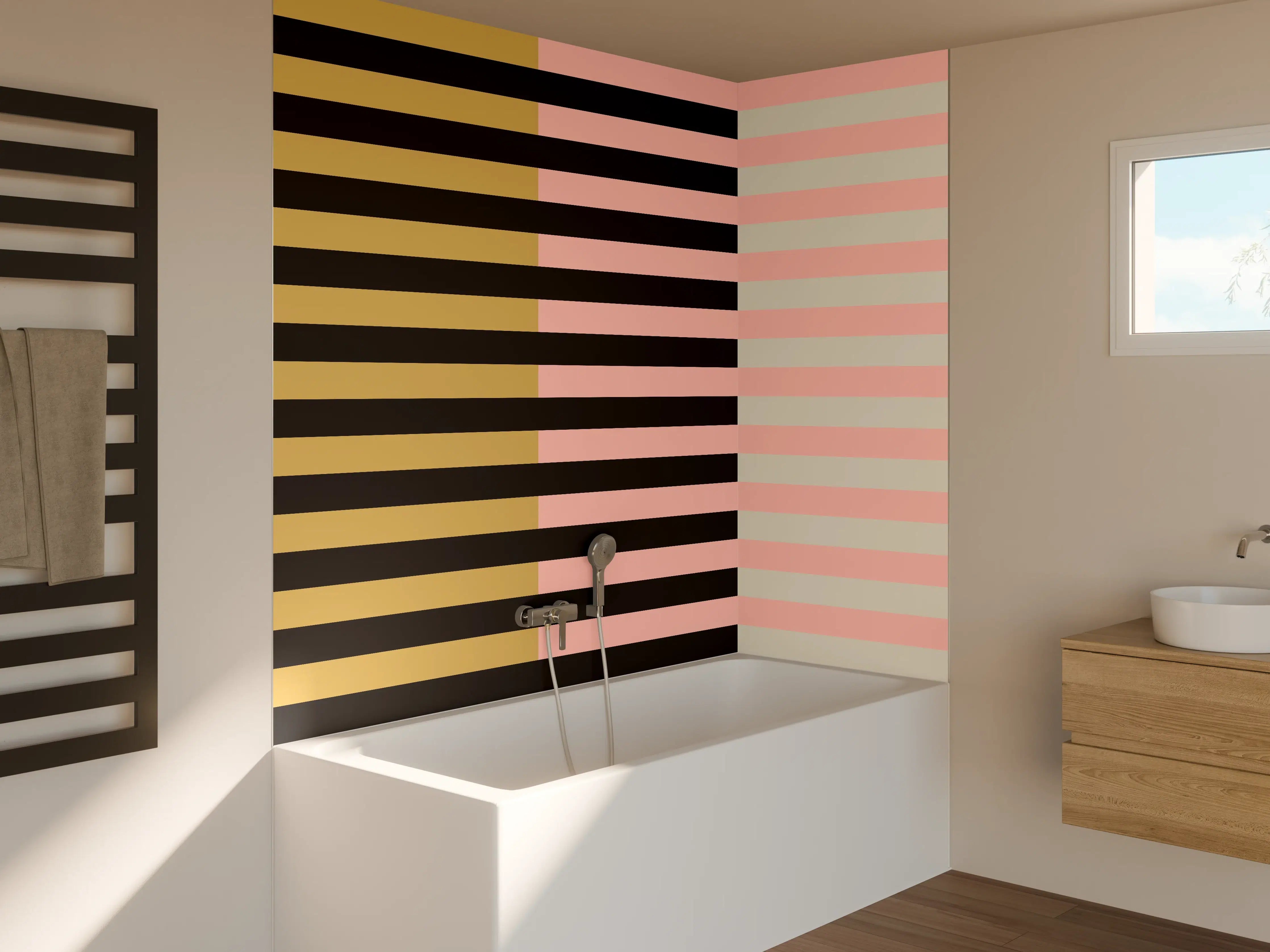 Badewannen-Rückwand - The Retros - Multy Stripes - Daenerys