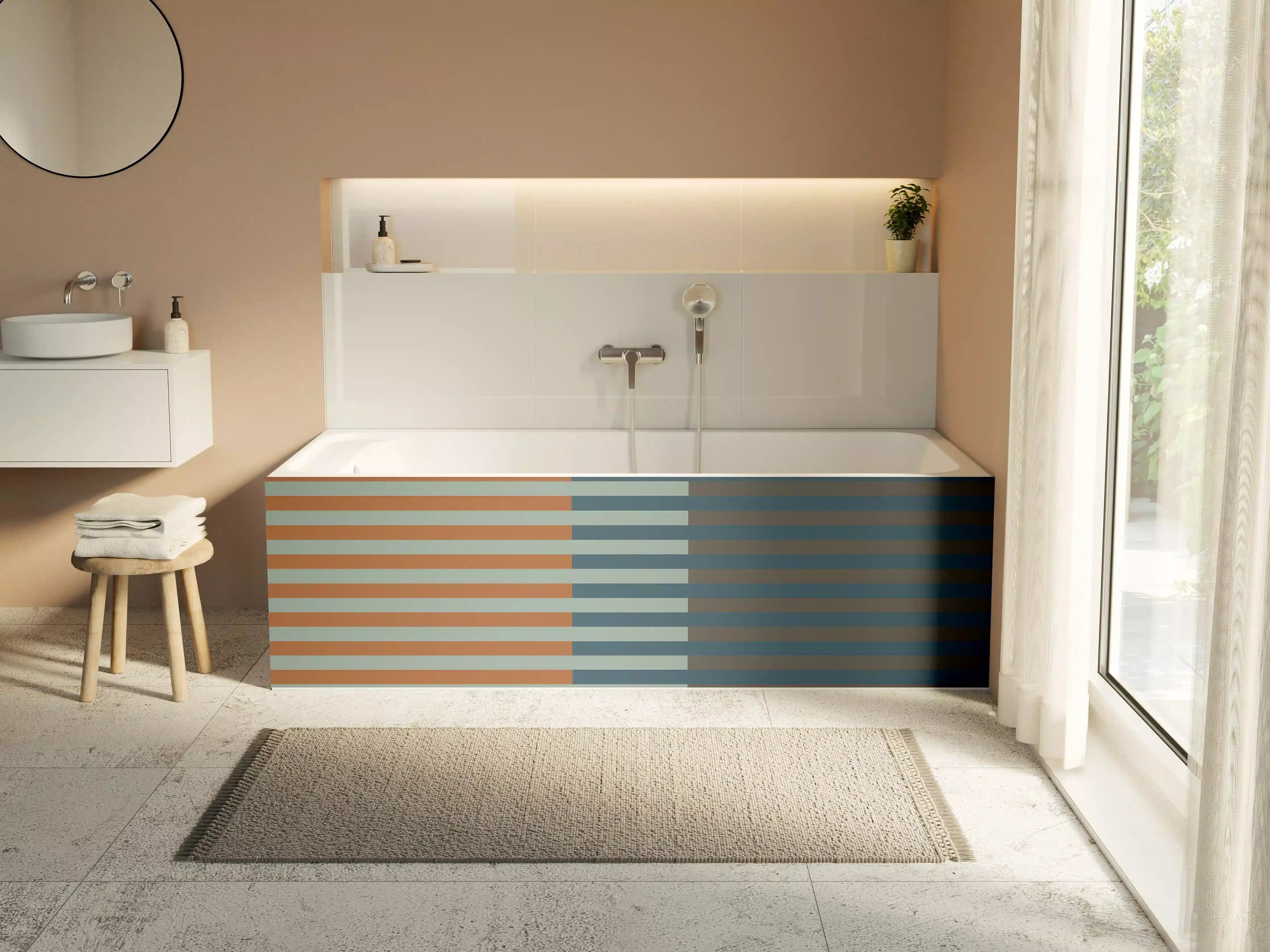Badewannen-Rückwand - The Retros - Multy Stripes - Jon