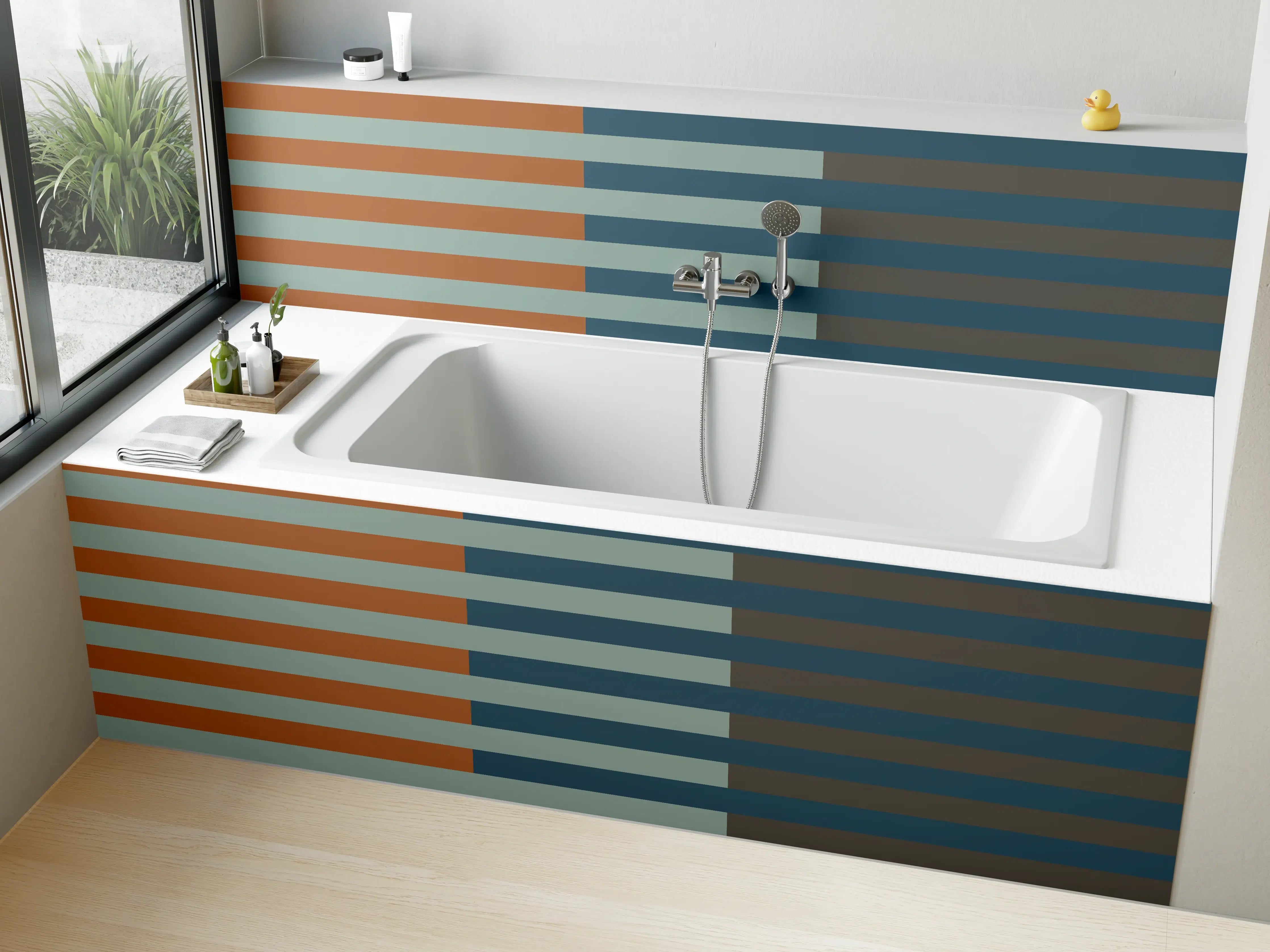 Badewannen-Rückwand - The Retros - Multy Stripes - Jon