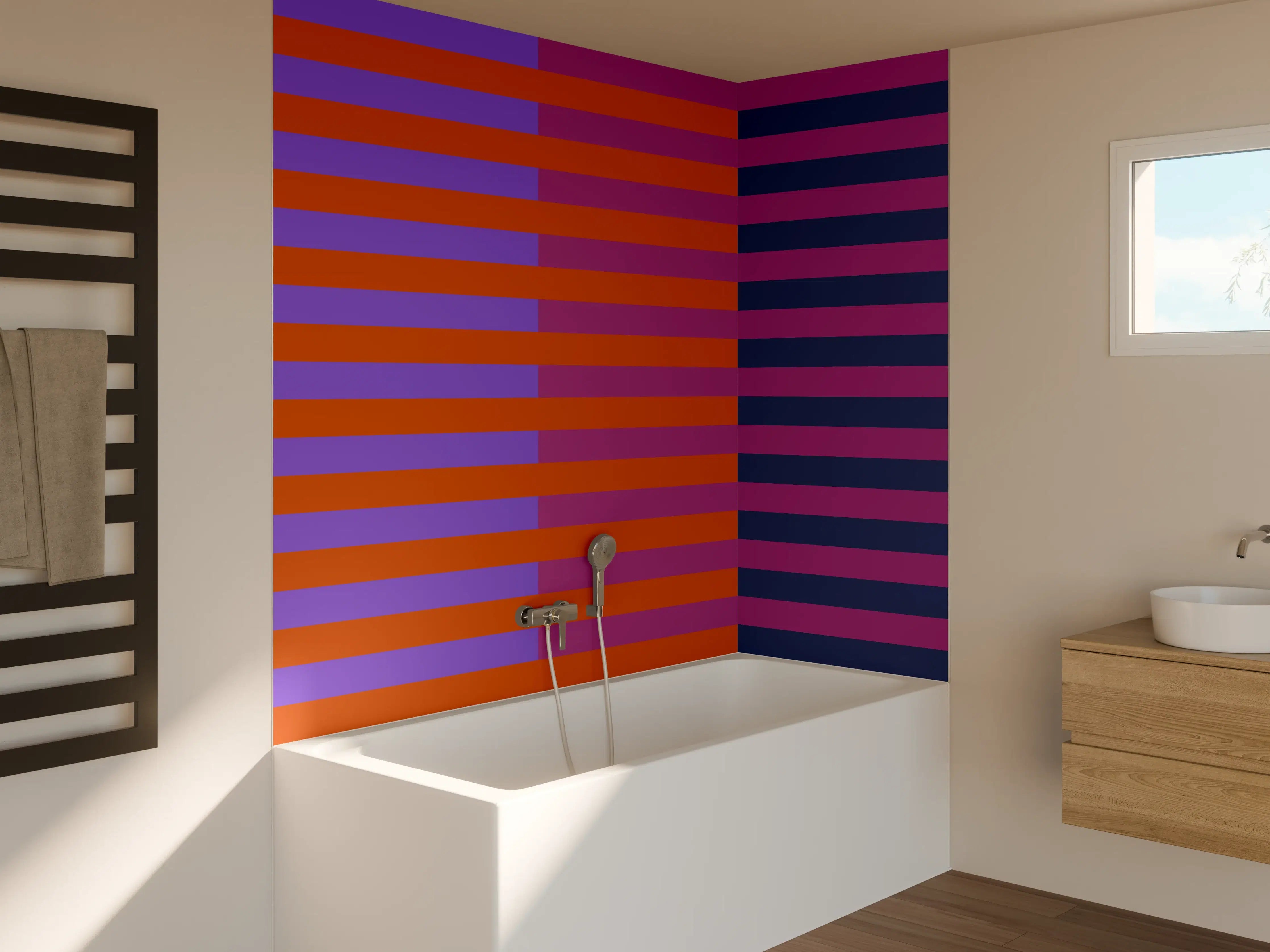 Badewannen-Rückwand - The Retros - Multy Stripes - Sansa