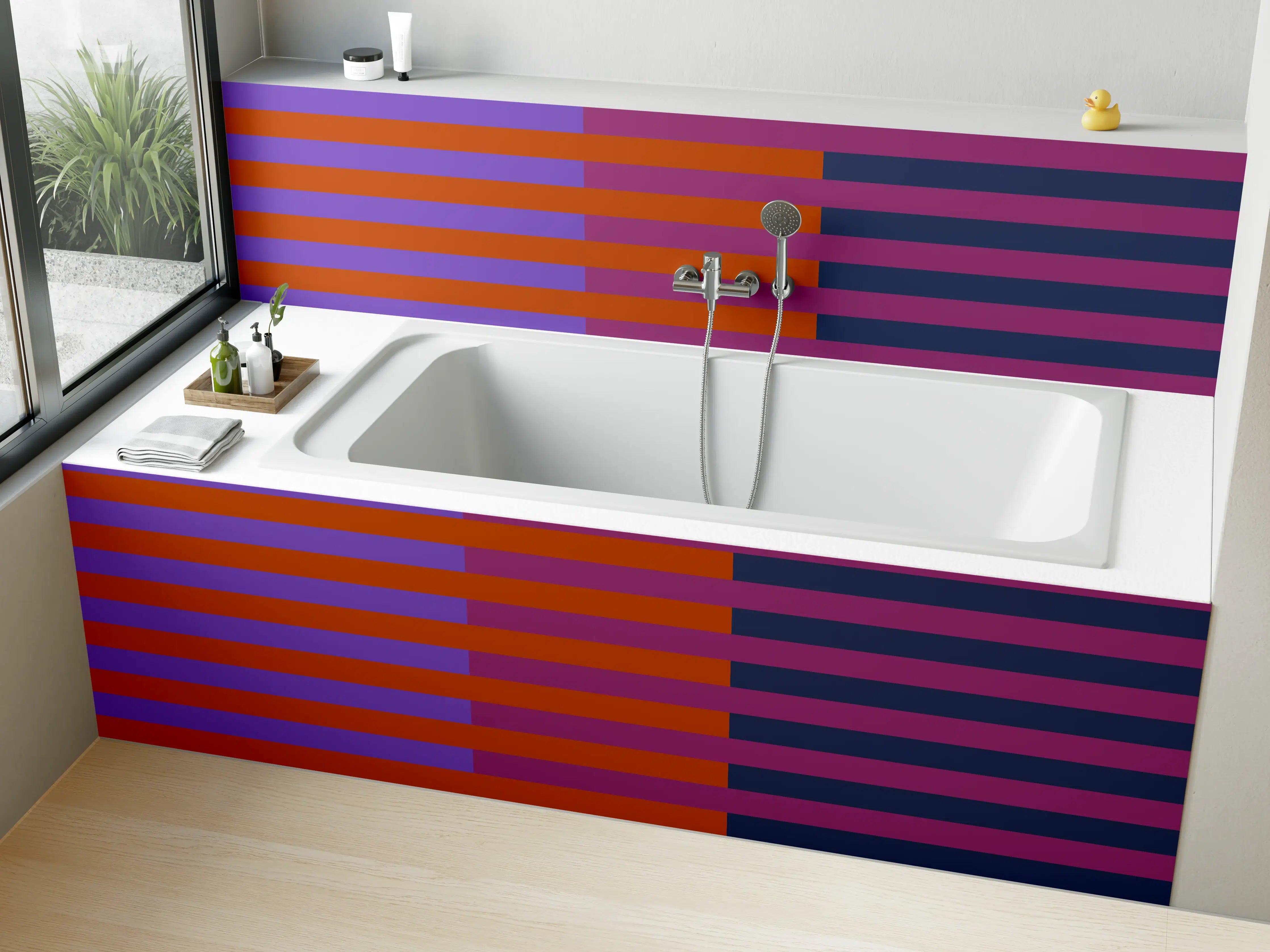 Badewannen-Rückwand - The Retros - Multy Stripes - Sansa