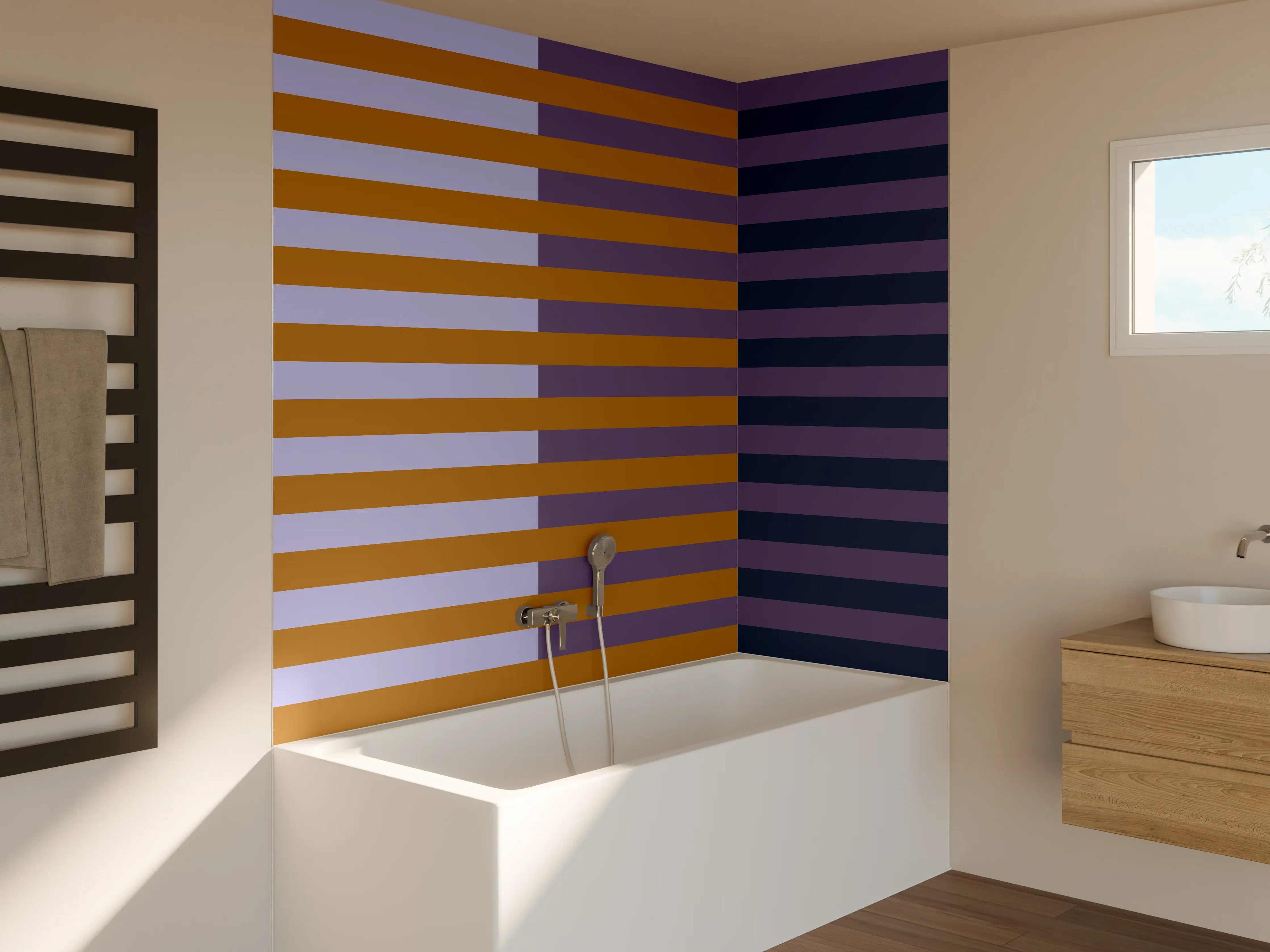 Badewannen-Rückwand - The Retros - Multy Stripes - Tyrion