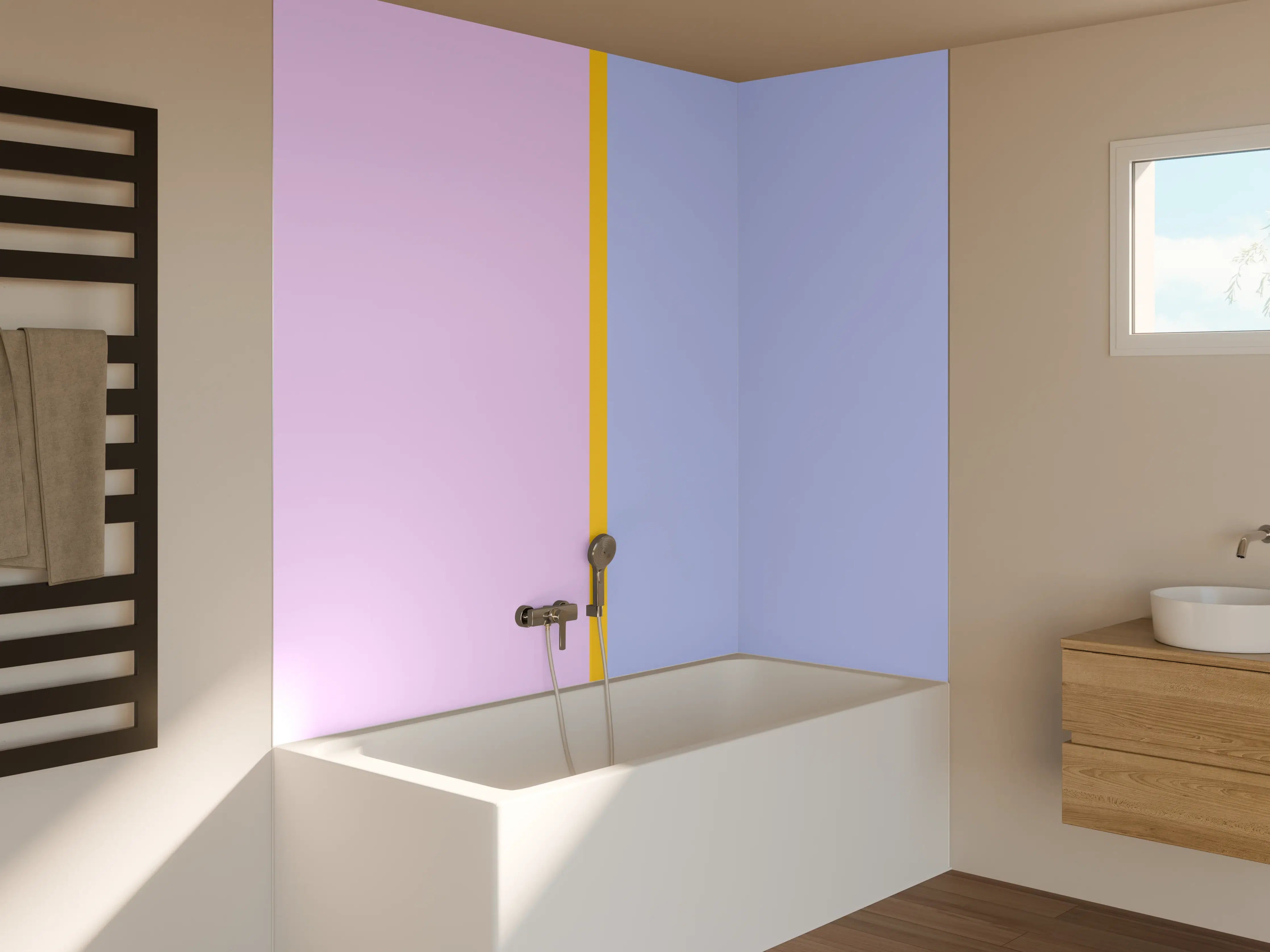 Badewannen-Rückwand - The Springs - Easy Vertikal - Lilac