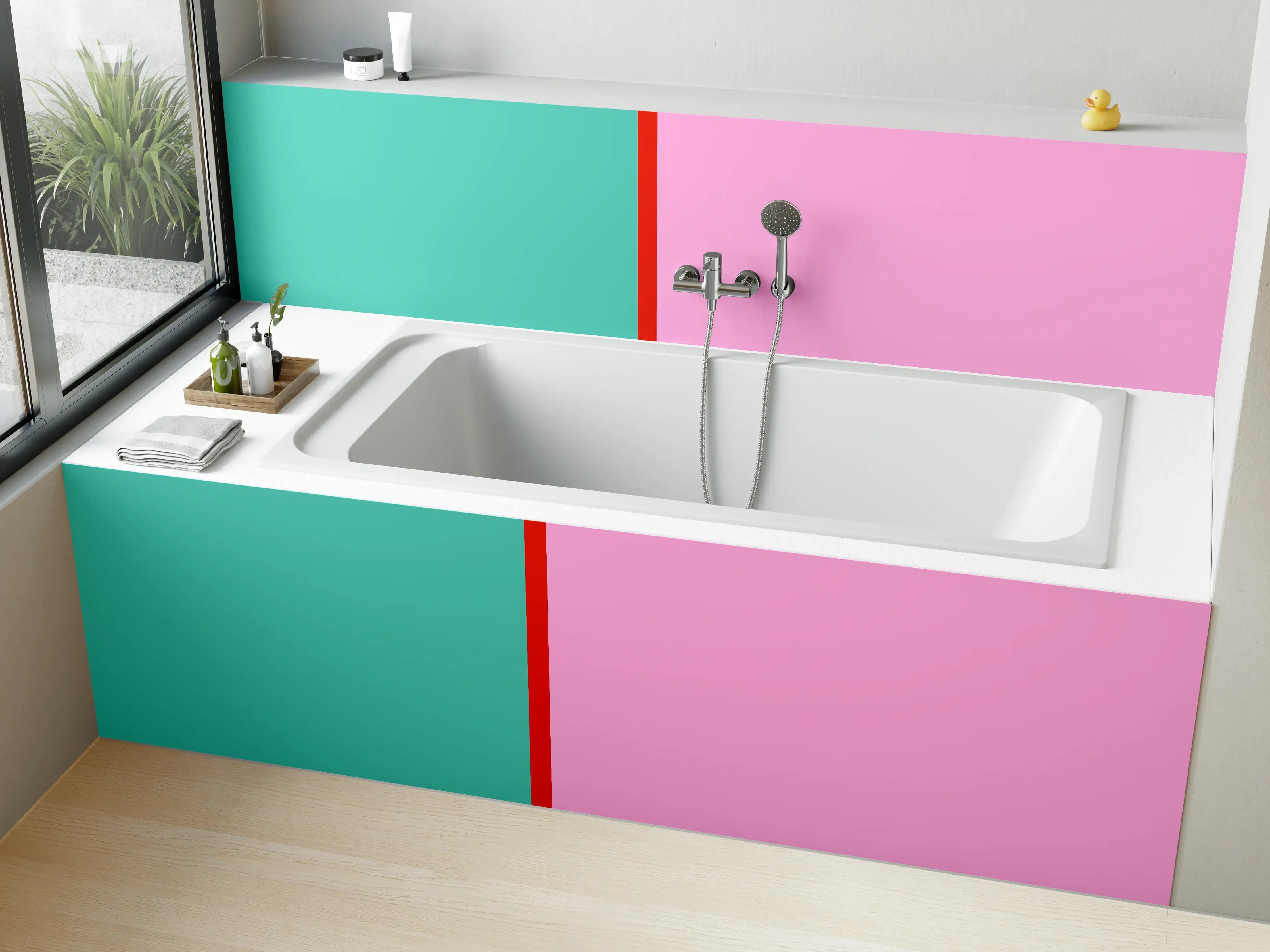 Badewannen-Rückwand - The Springs - Easy Vertikal - Peony